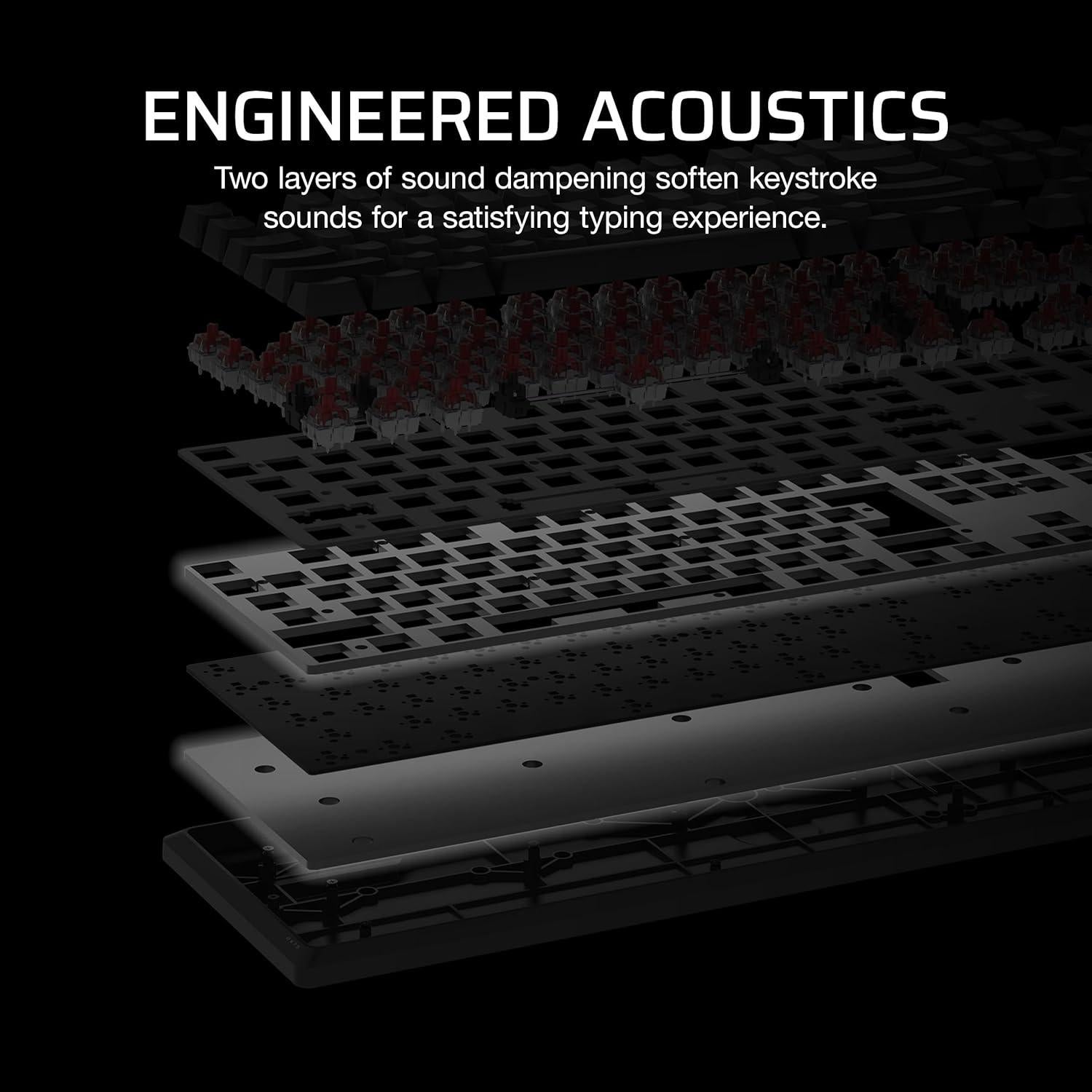 CORSAIR K70 CORE RGB Mechanical Wired Gaming Keyboard with Palmrest – Pre-Lubed MLX Red Linear Switches, SOCD, ABS Double-Shot Keycaps, Sound Dampening, Media Control Dial, QWERTY NA – Black