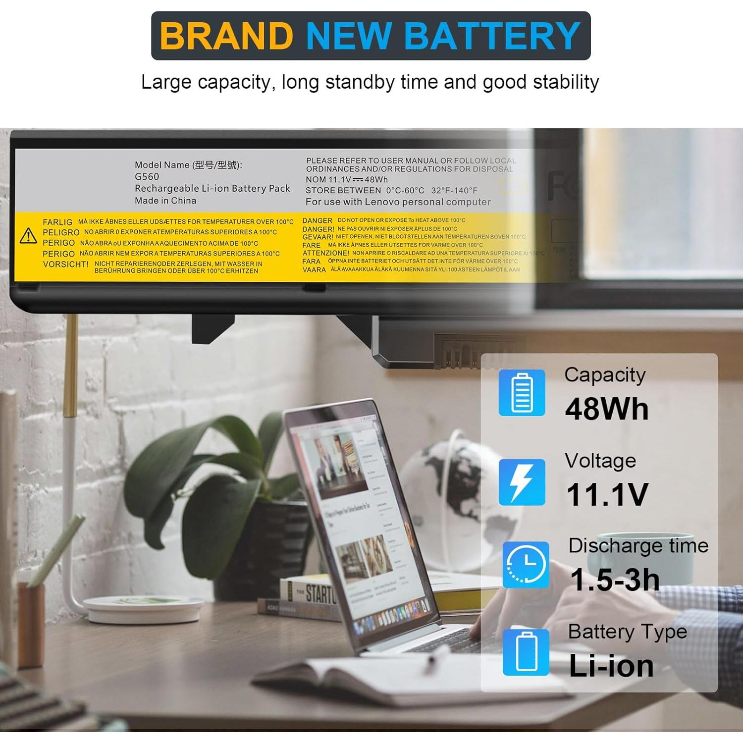 Batería de Laptop Lenovo IdeaPad 5200mAh 11.1V 6 celdas