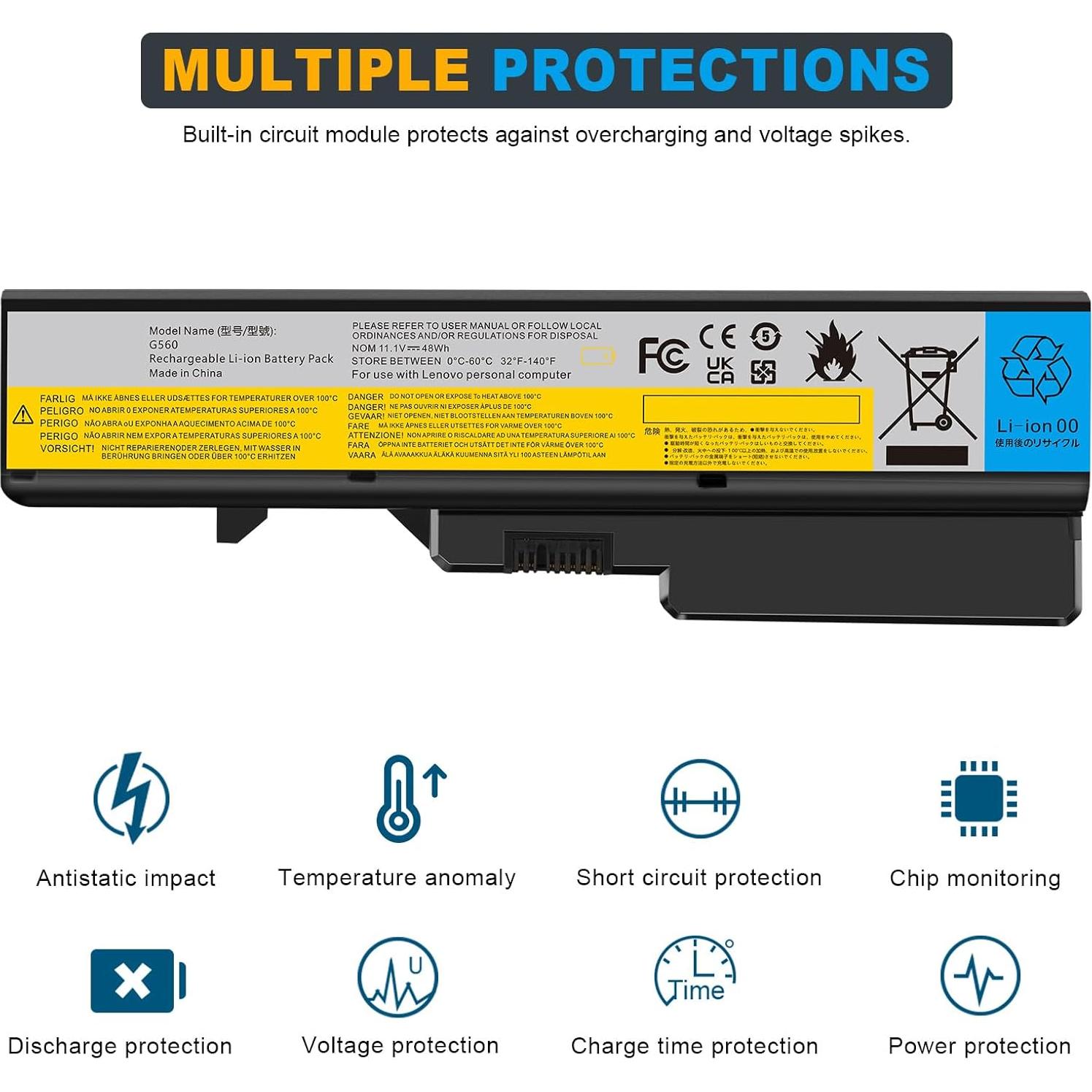 Batería de Laptop Lenovo IdeaPad 5200mAh 11.1V 6 celdas