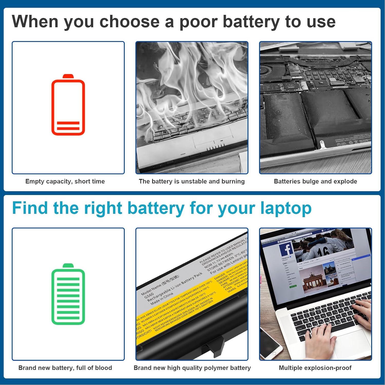 Batería de Laptop Lenovo IdeaPad 5200mAh 11.1V 6 celdas