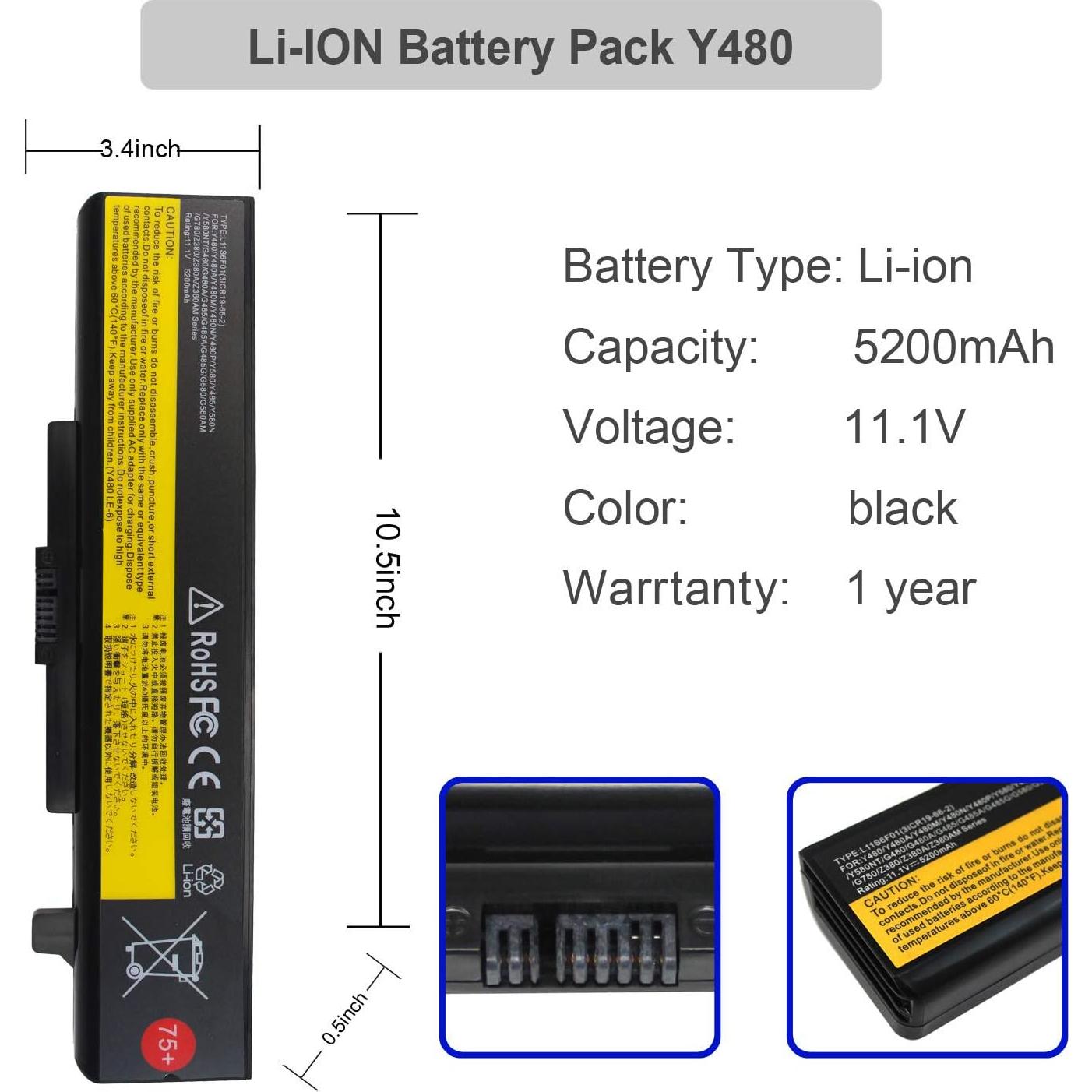 Batería de Laptop Li-ion 5200mAh Gomarty para Lenovo
