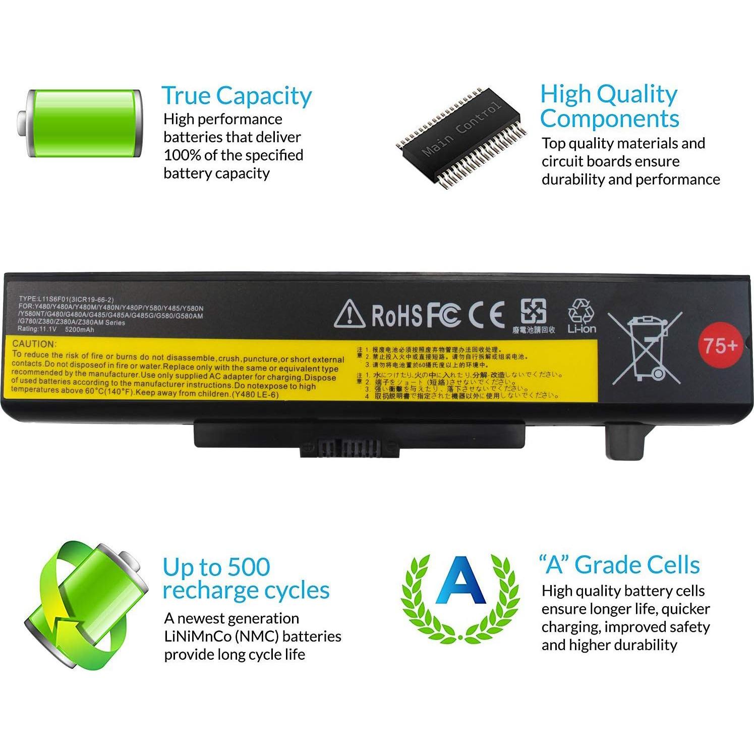 Batería de Laptop Li-ion 5200mAh Gomarty para Lenovo