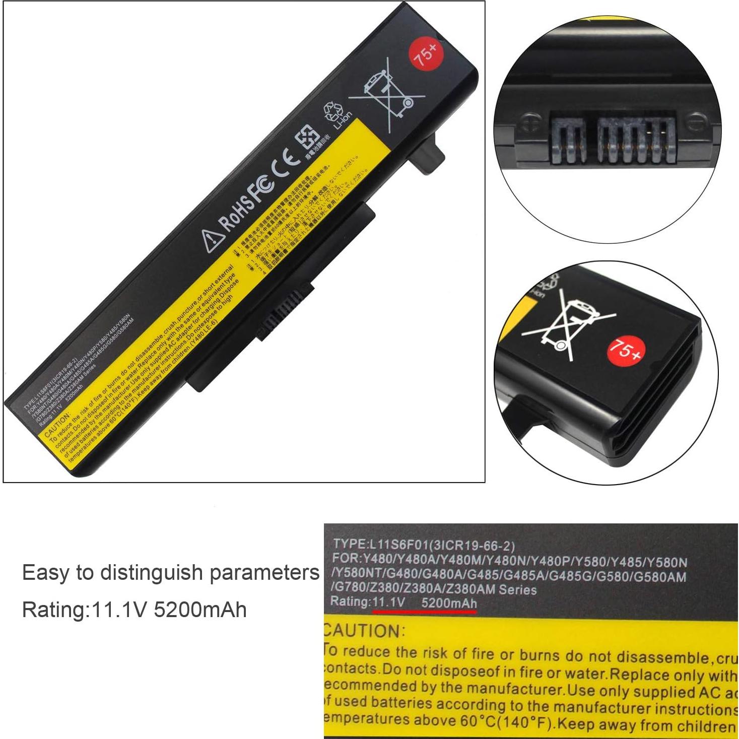 Batería de Laptop Li-ion 5200mAh Gomarty para Lenovo