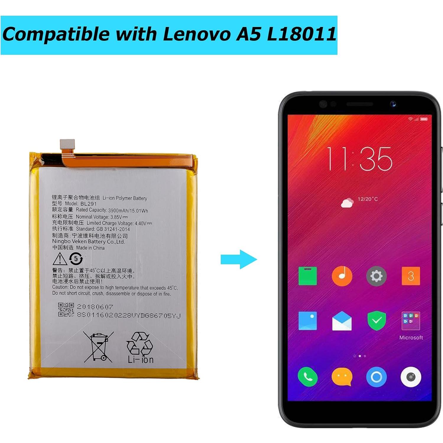 Batería de Reemplazo BL291 Lenovo A5 L18011 3900mAh