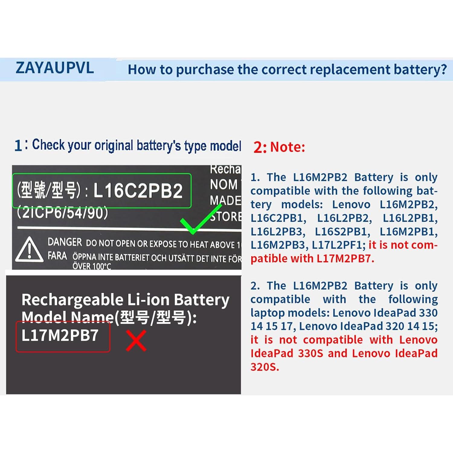 Batería Lenovo IdeaPad 330 320 L16M2PB2 7.6V 30Wh 3 celdas
