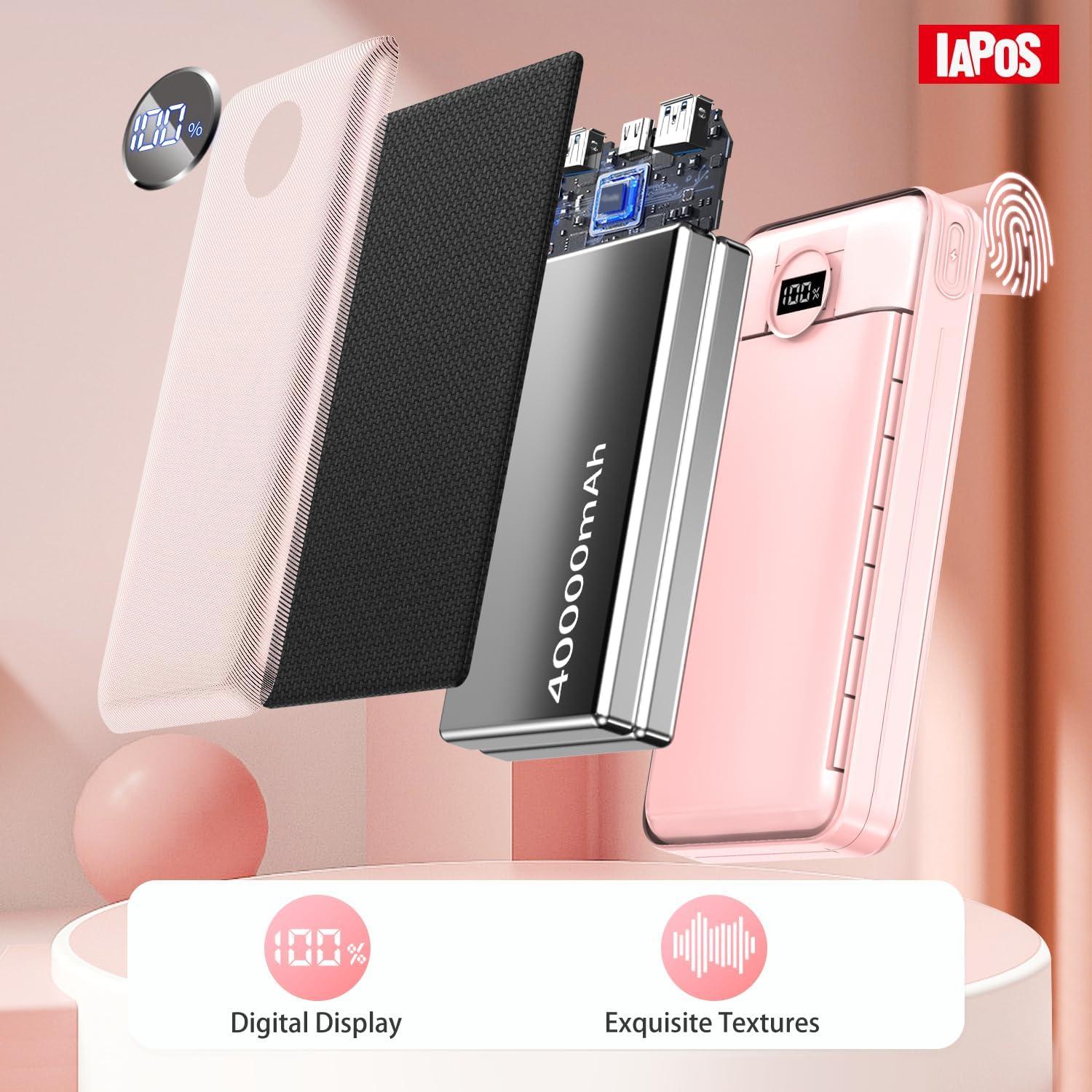 Cargador Portátil IAPOS 40000mAh USB-C Carga Rápida 22.5W