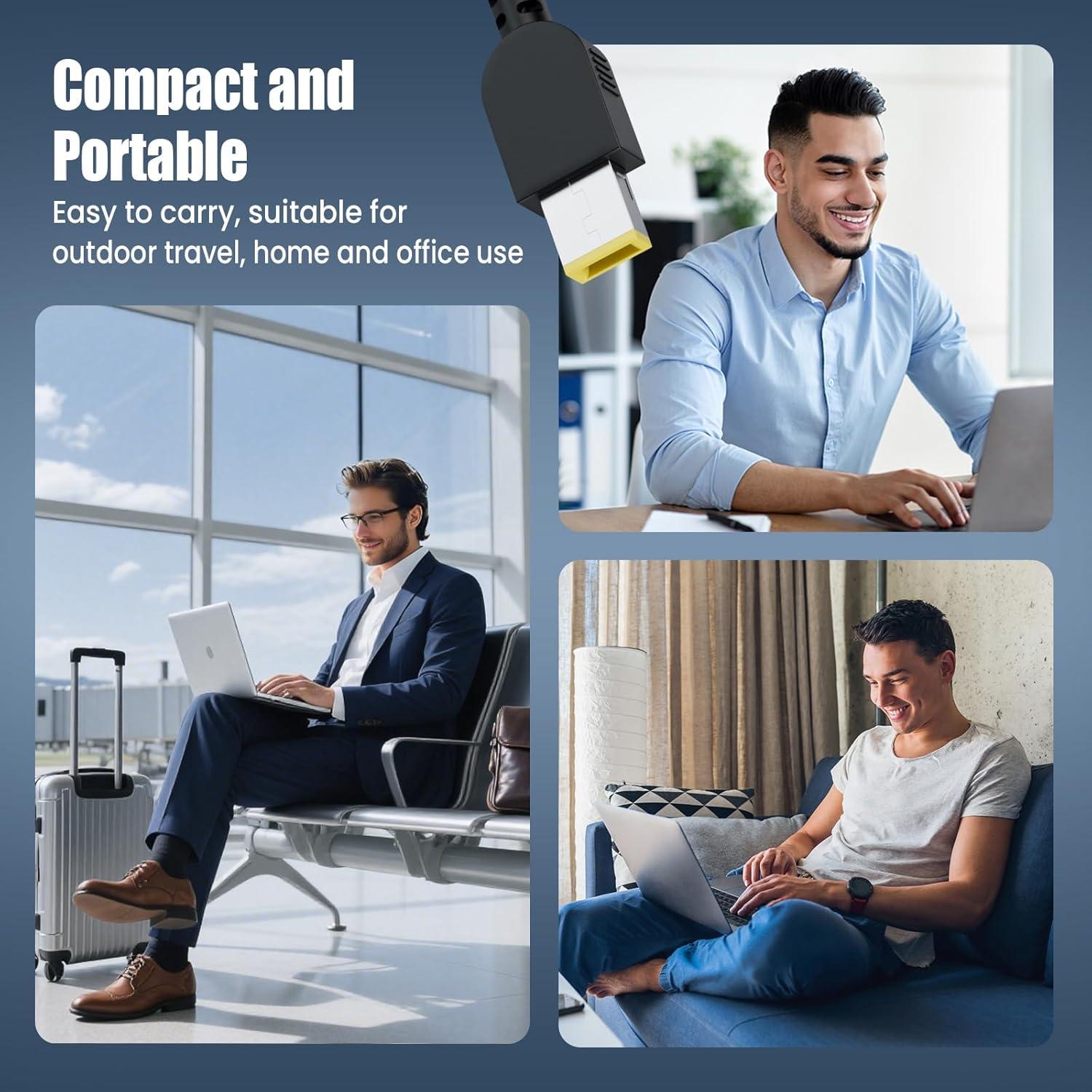 Cargador de Laptop VUOHOEG 65W Punta Cuadrada Amarilla Lenovo