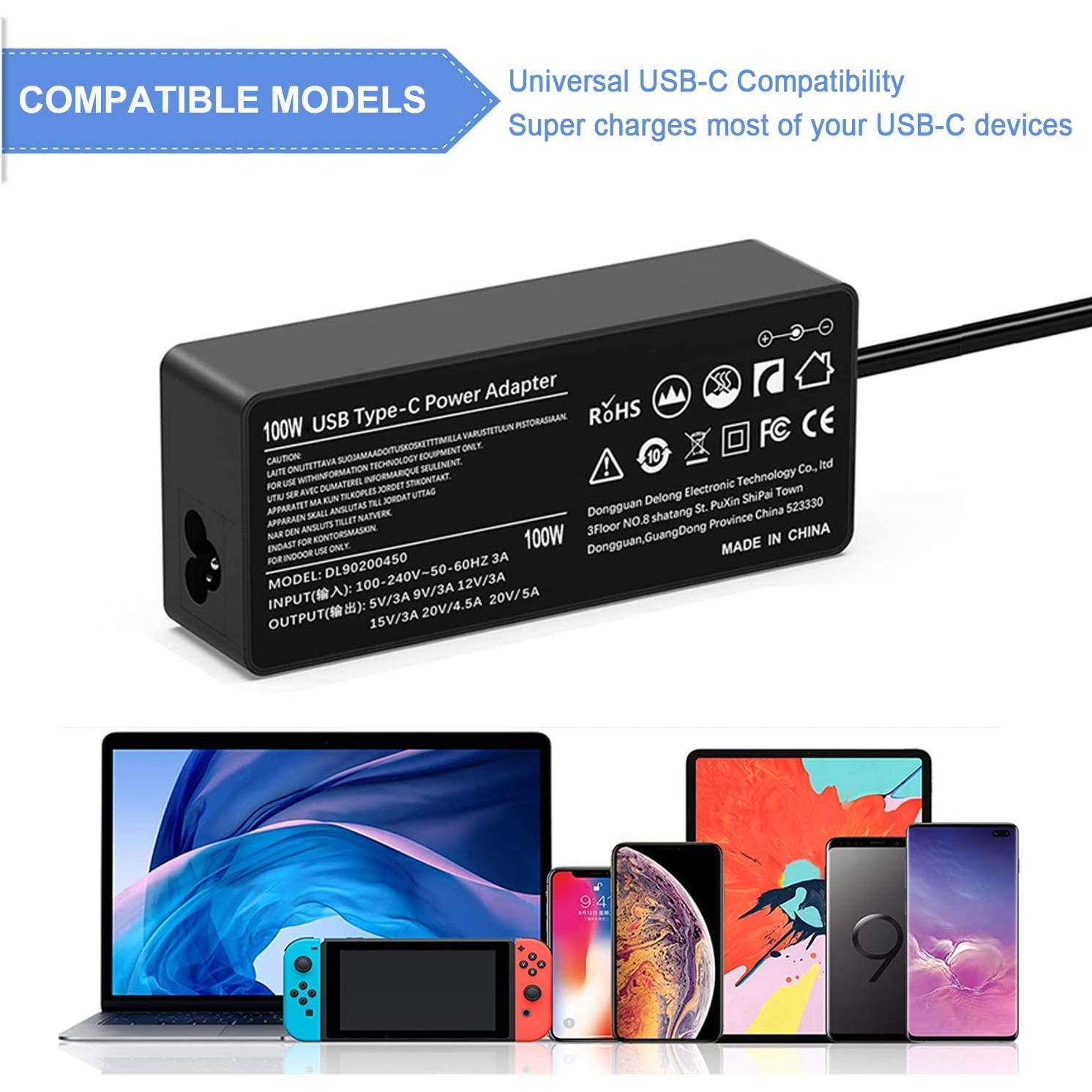 Cargador USB-C 100W Lenovo ThinkPad IdeaPad Yoga 370 920