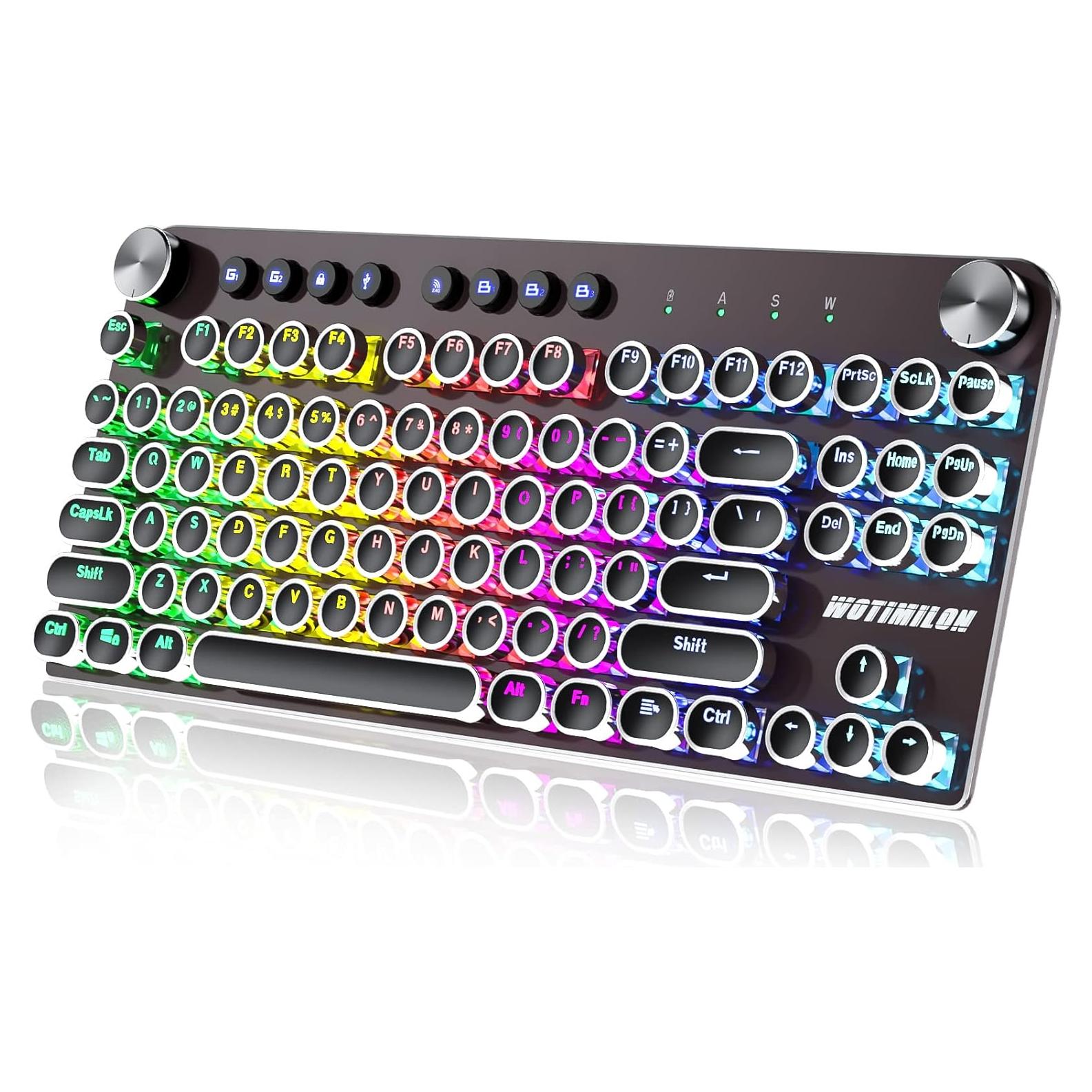 Teclado Mecánico Inalámbrico WOTIMILON WM87 Retro TKL RGB