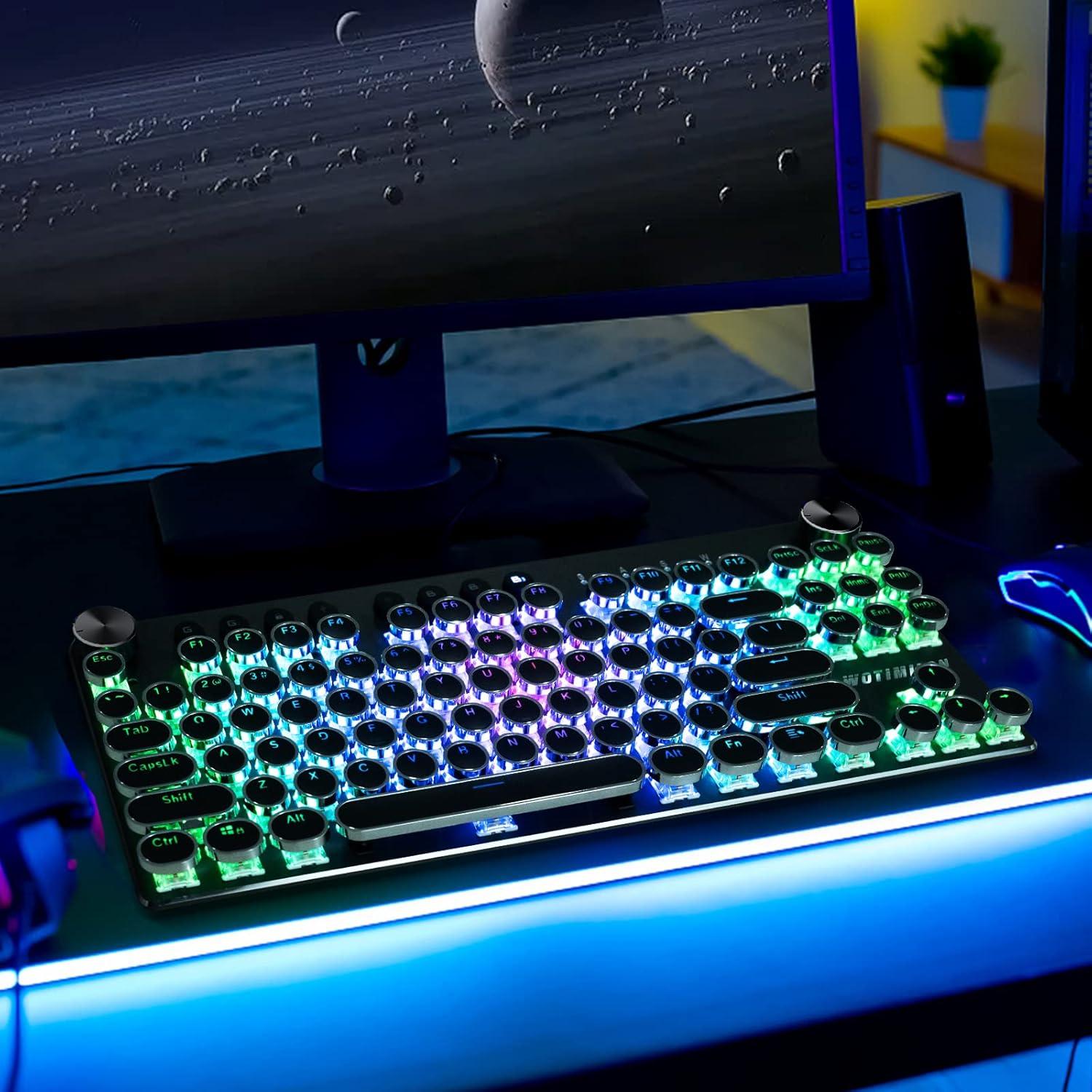 Teclado Mecánico Inalámbrico WOTIMILON WM87 Retro TKL RGB