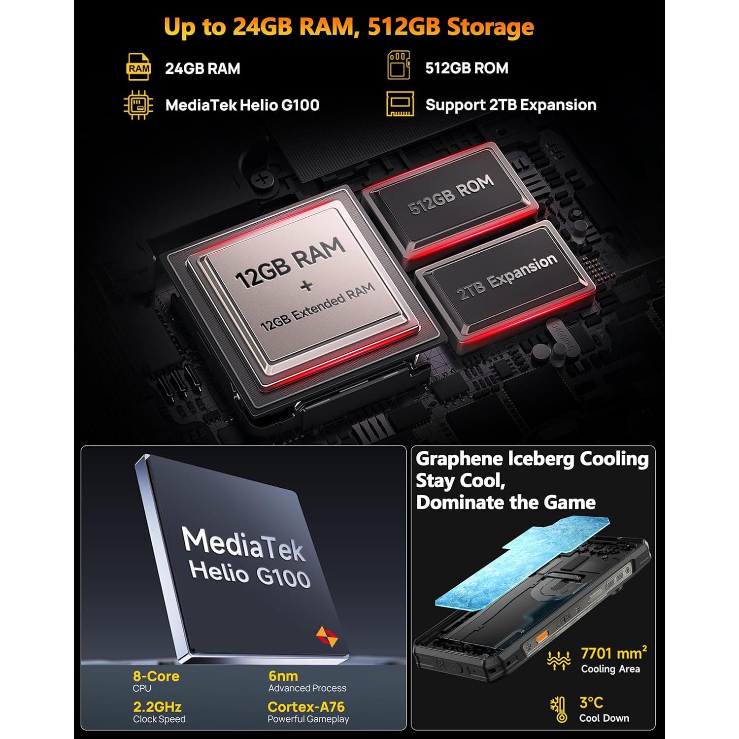 Ulefone Armor 30 4G Teléfono Resistente 12800mAh 24GB+512GB