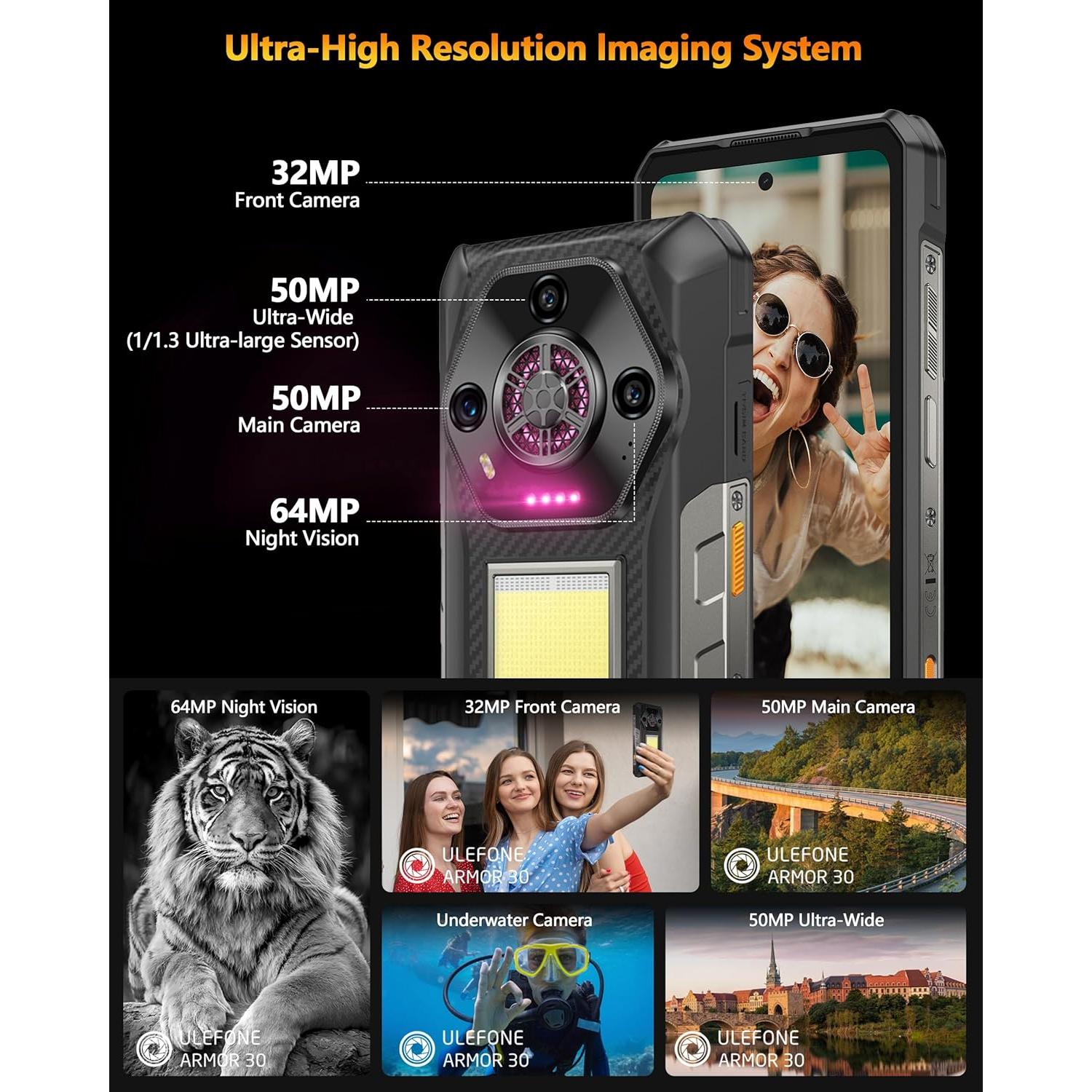 Ulefone Armor 30 4G Teléfono Resistente 12800mAh 24GB+512GB