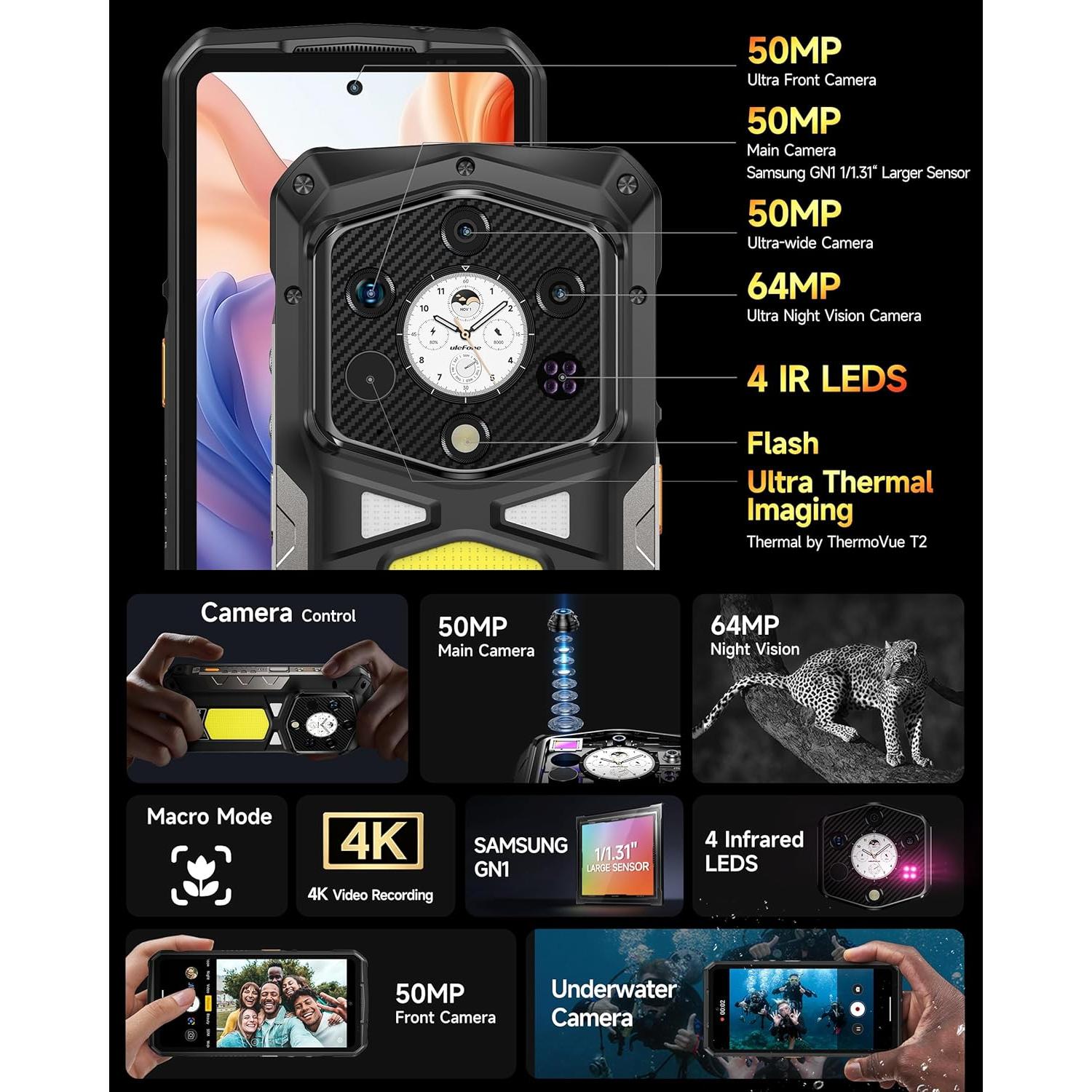 Ulefone Armor 29 Pro Térmico 5G, 32GB RAM + 512GB, 21200mAh