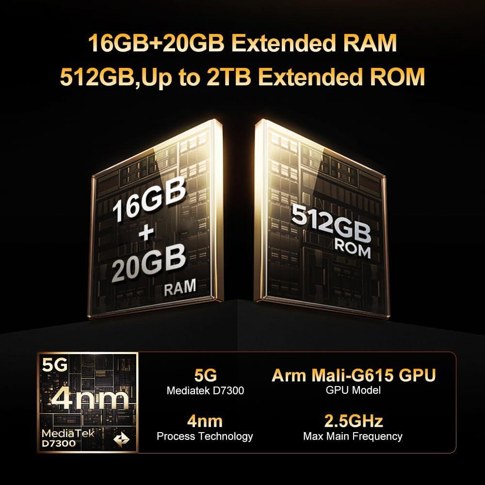 DOOGEE V Max Play 5G Teléfono Rugged 20500mAh 36GB 512GB