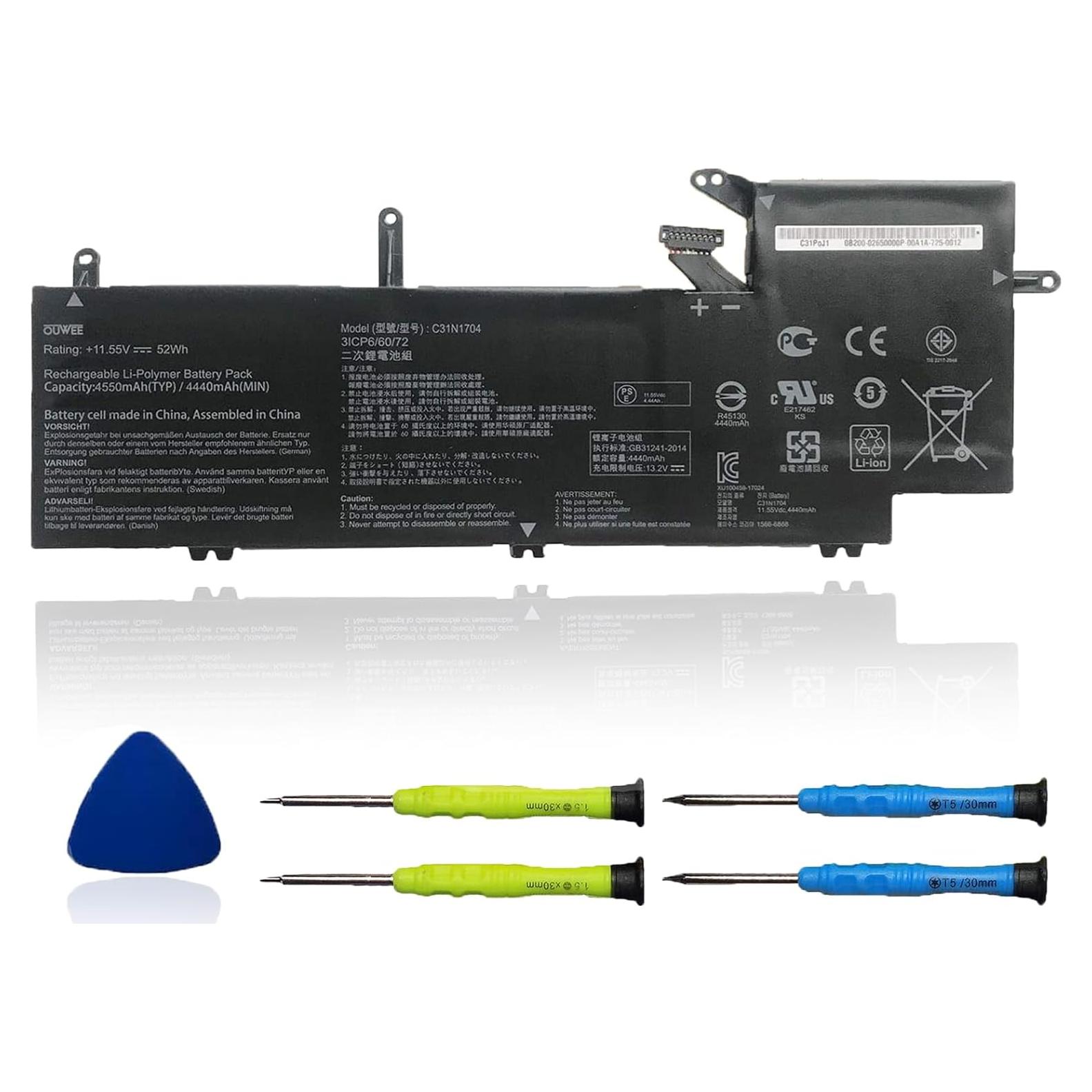 Batería Li-ion C31N1704 para ASUS ZenBook Flip 15 11.55V 52Wh