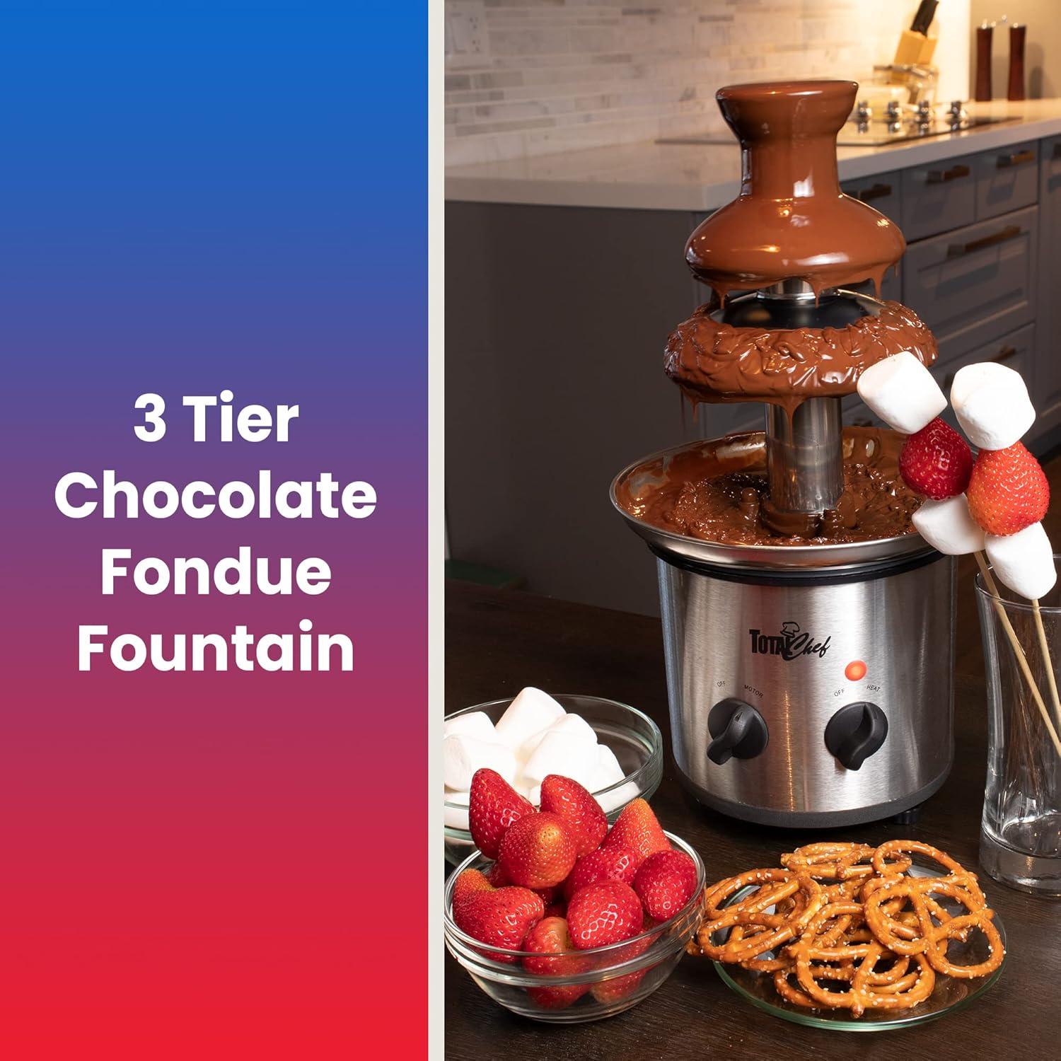 Fuente de Chocolate Total Chef 3 Niveles Acero Inoxidable 0.68 kg