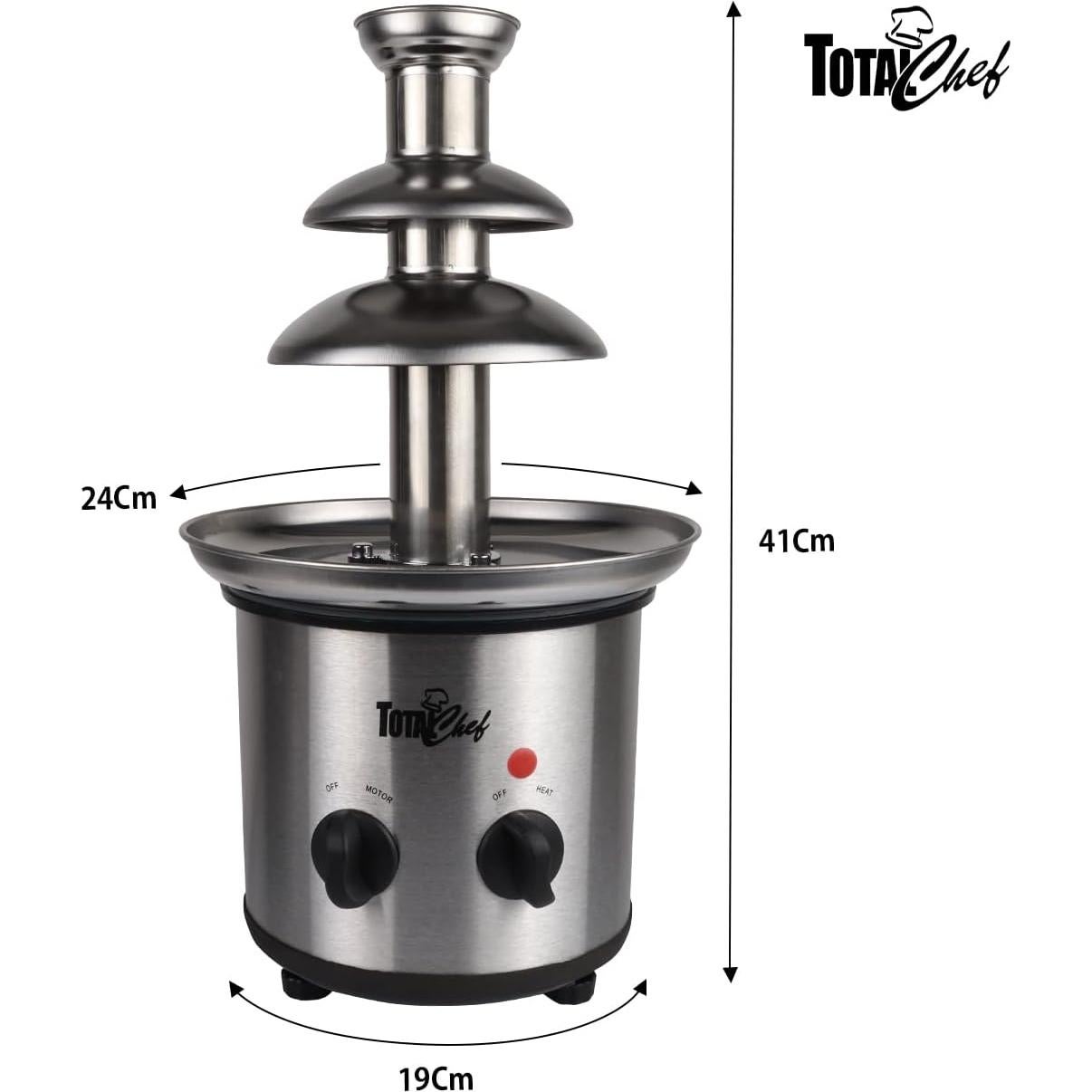 Fuente de Chocolate Total Chef 3 Niveles Acero Inoxidable 0.68 kg