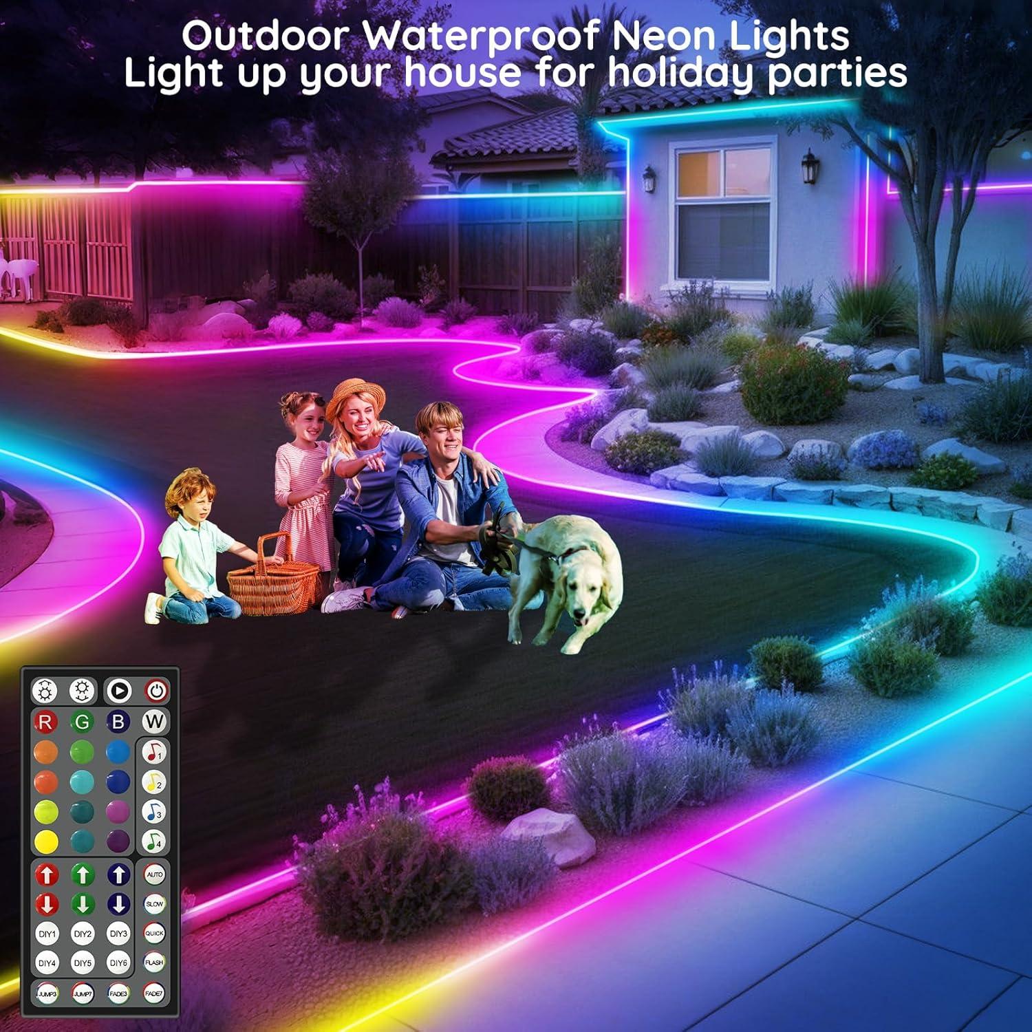 Luces de Cuerda LED RGB 6 m Neón Control Remoto IP65