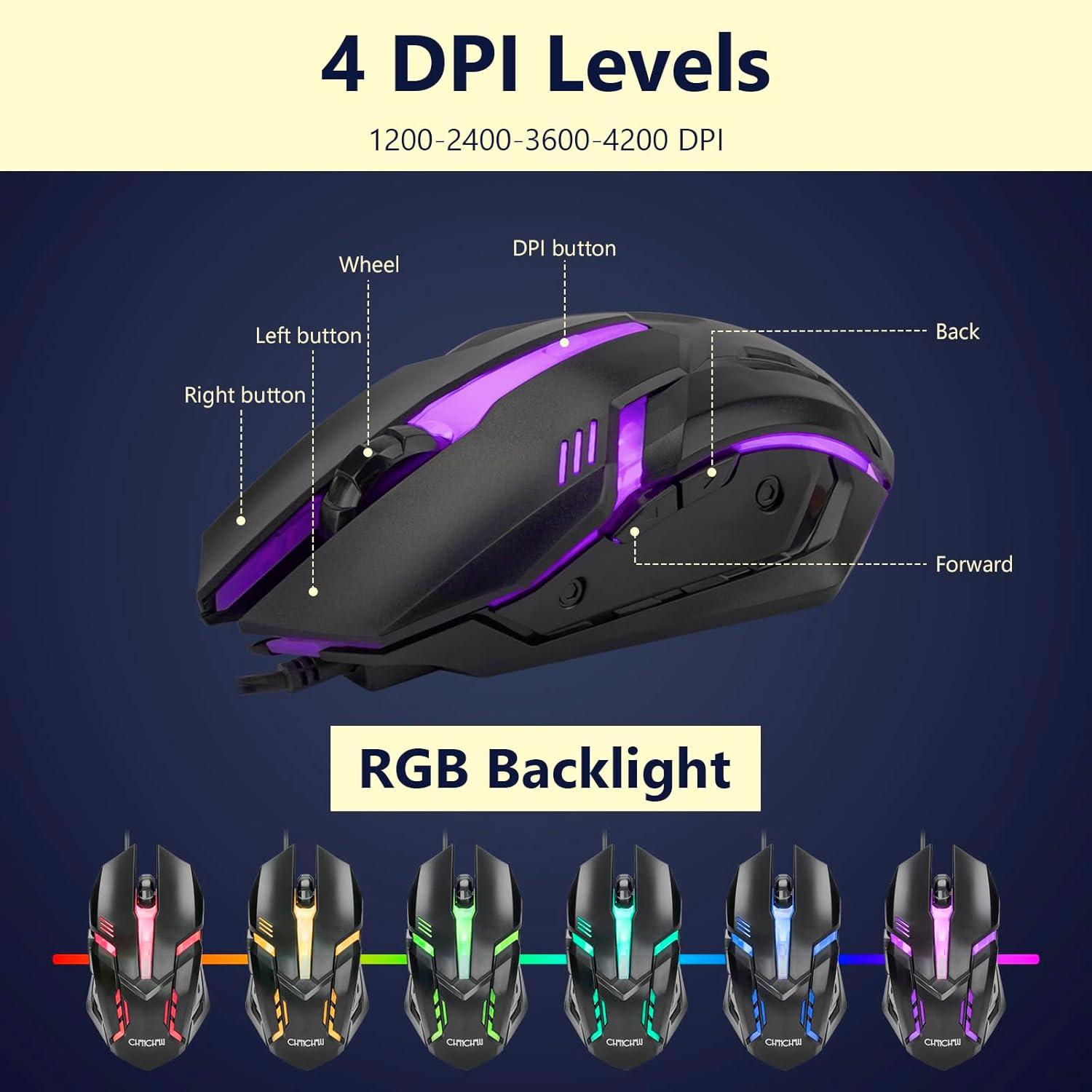 Combo Teclado y Ratón Mecánico CHONCHOW M801R RGB 87 Teclas