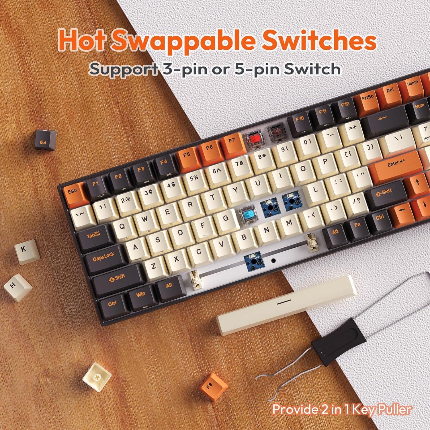 Teclado Mecánico Inalámbrico RK ROYAL KLUDGE RK100 RGB 100 Teclas