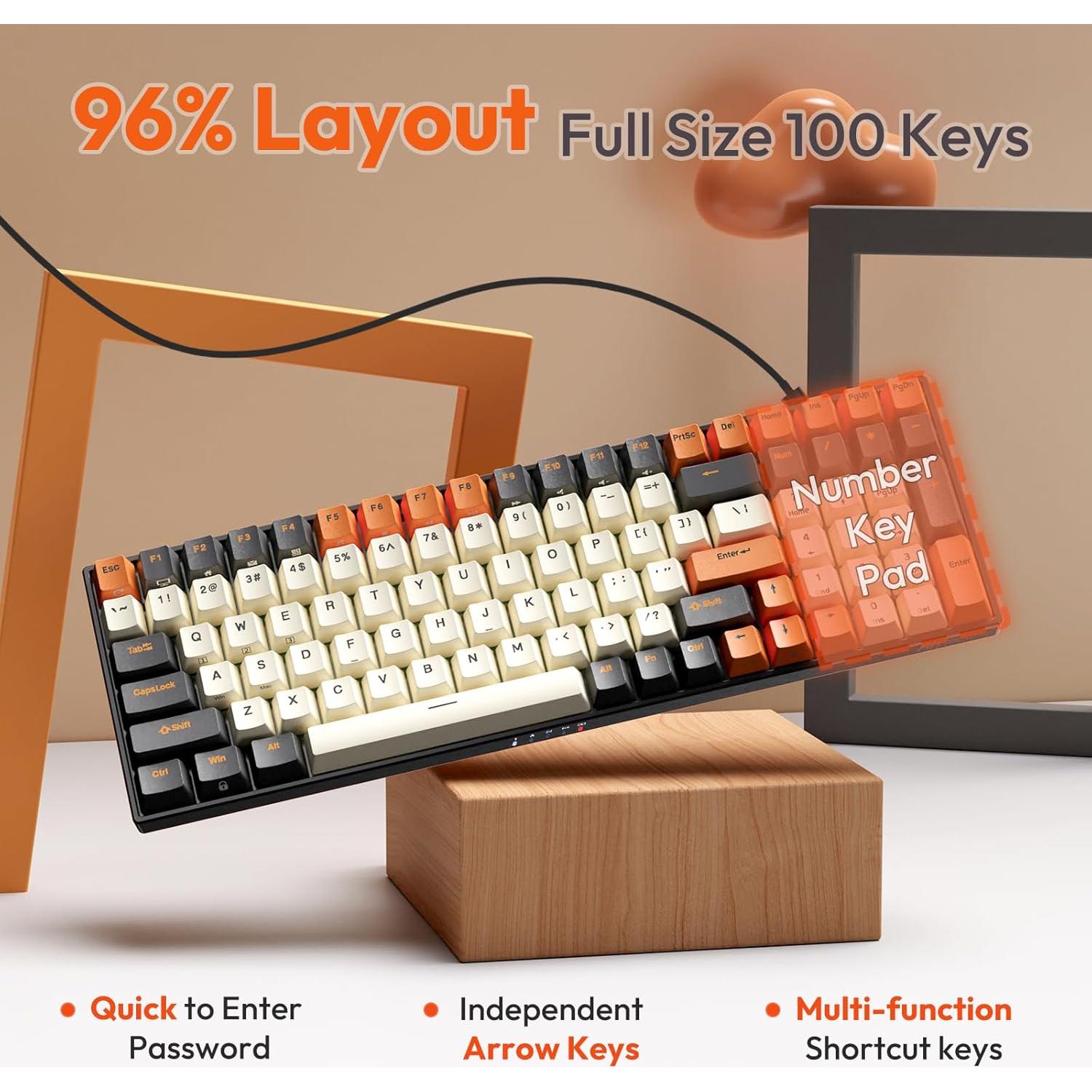 Teclado Mecánico Inalámbrico RK ROYAL KLUDGE RK100 RGB 100 Teclas