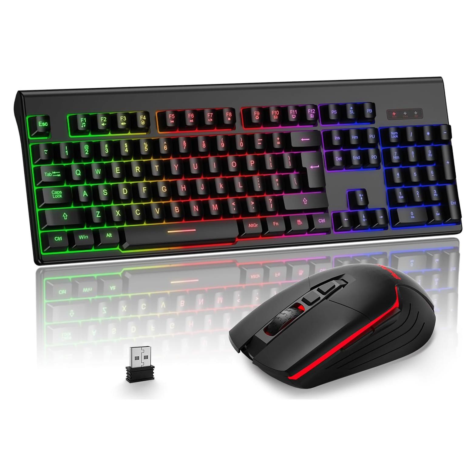 Combo Teclado y Ratón Gaming Inalámbrico BlueFinger RGB