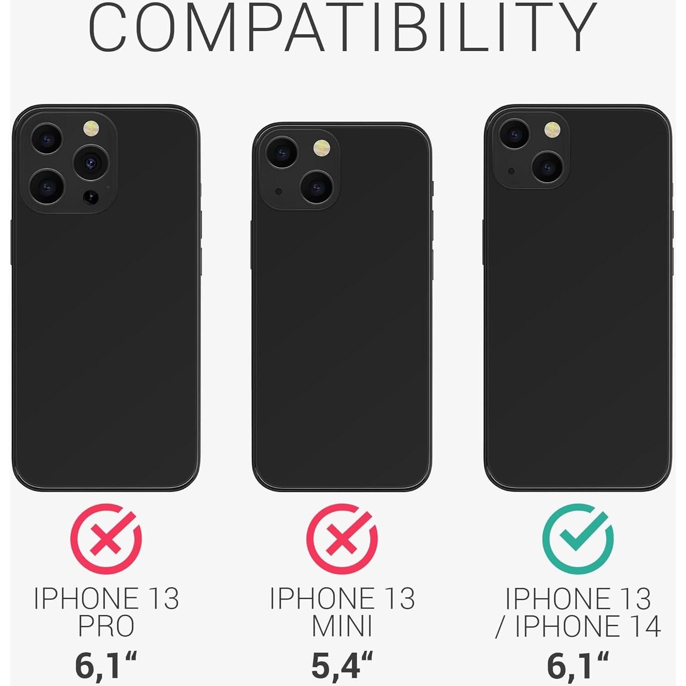 kwmobile Set de 3 Fundas Transparentes para iPhone 13/14