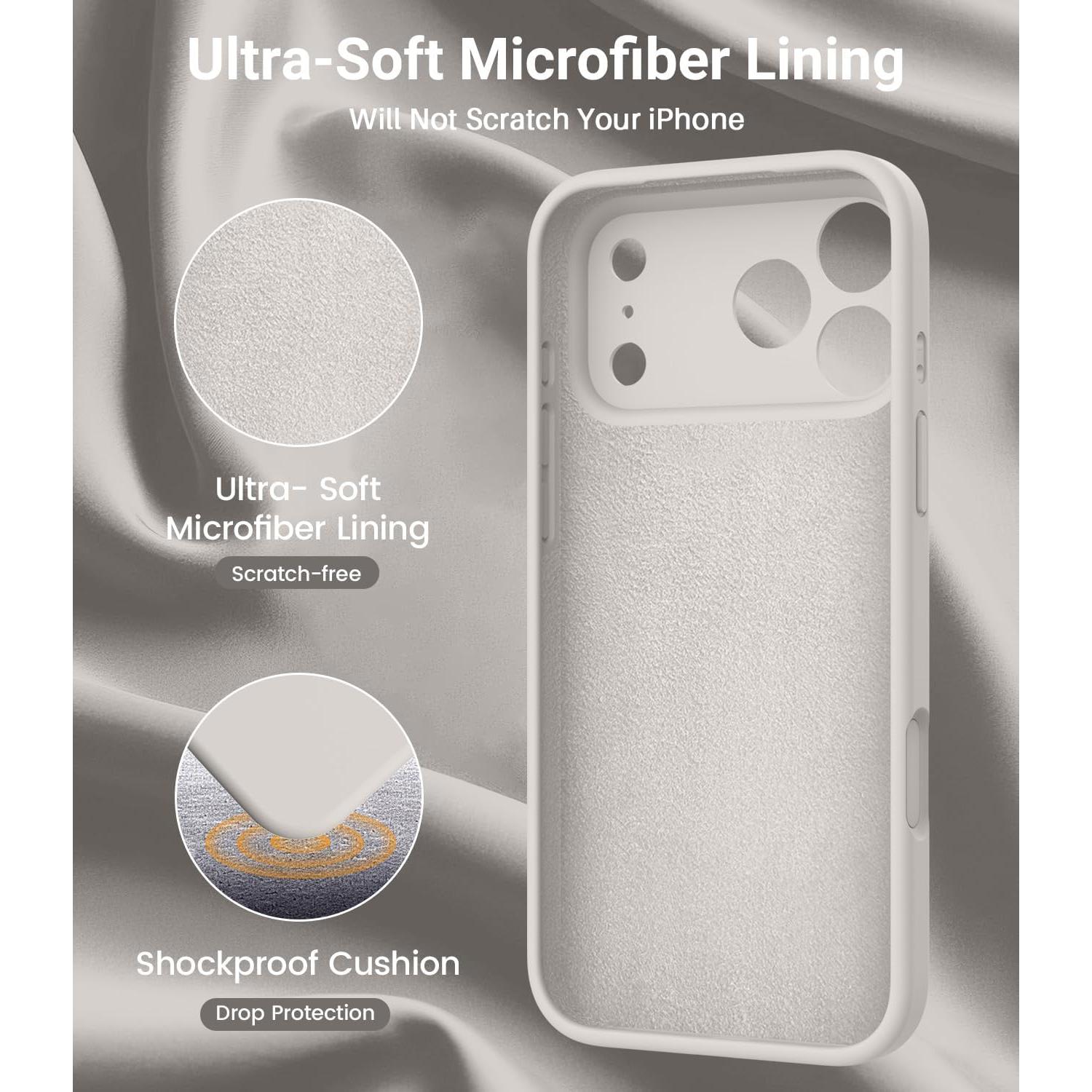 Funda Silicona OTOFLY para iPhone 17 Pro, Color Piedra, Magsafe