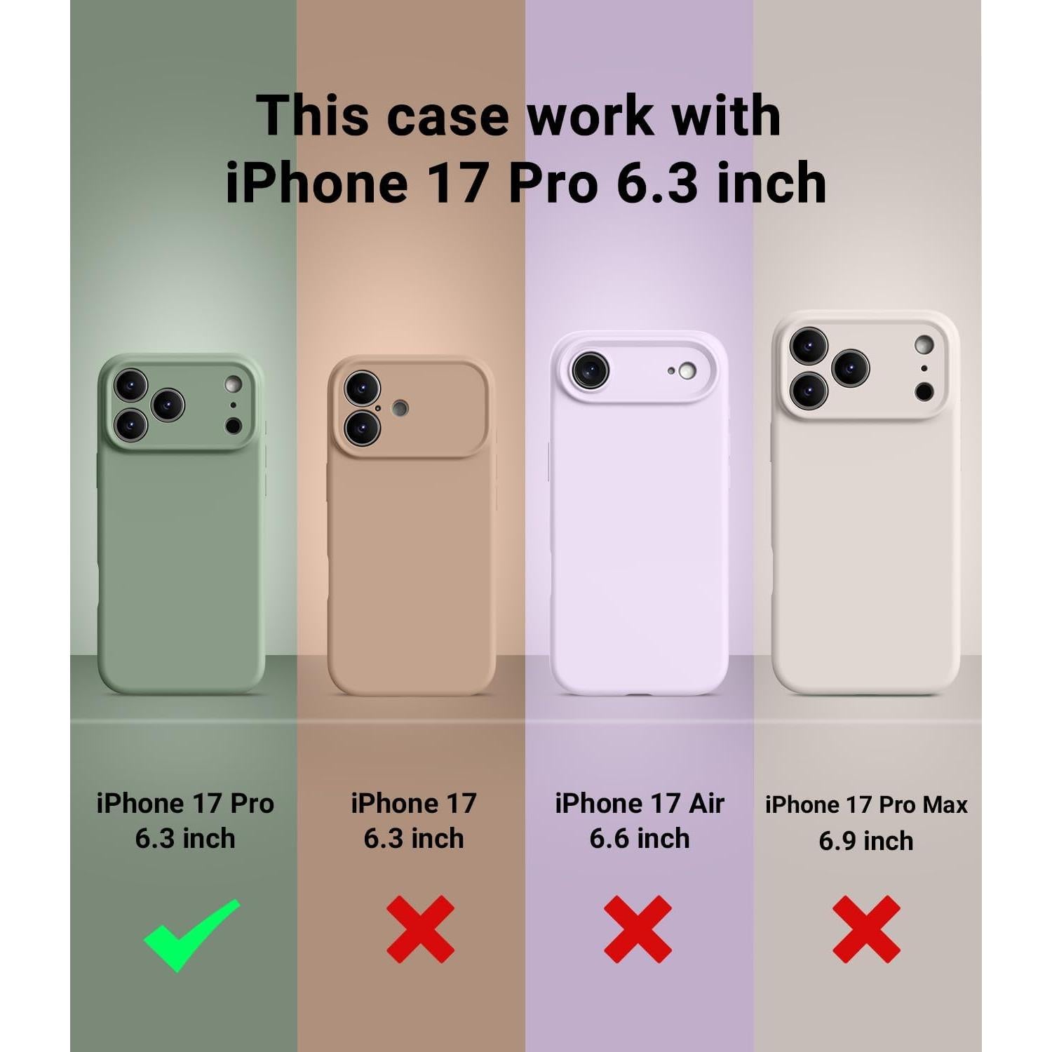 Funda Silicona OTOFLY para iPhone 17 Pro, Color Piedra, Magsafe