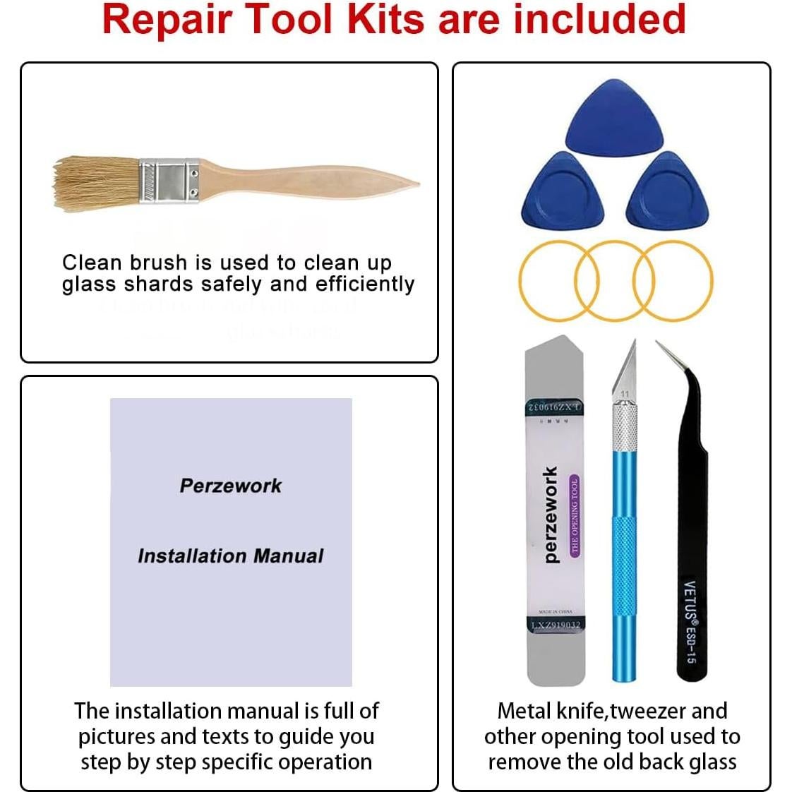 Reemplazo Cristal Trasero OEM Perzework iPhone 13 Pro Max Grafito