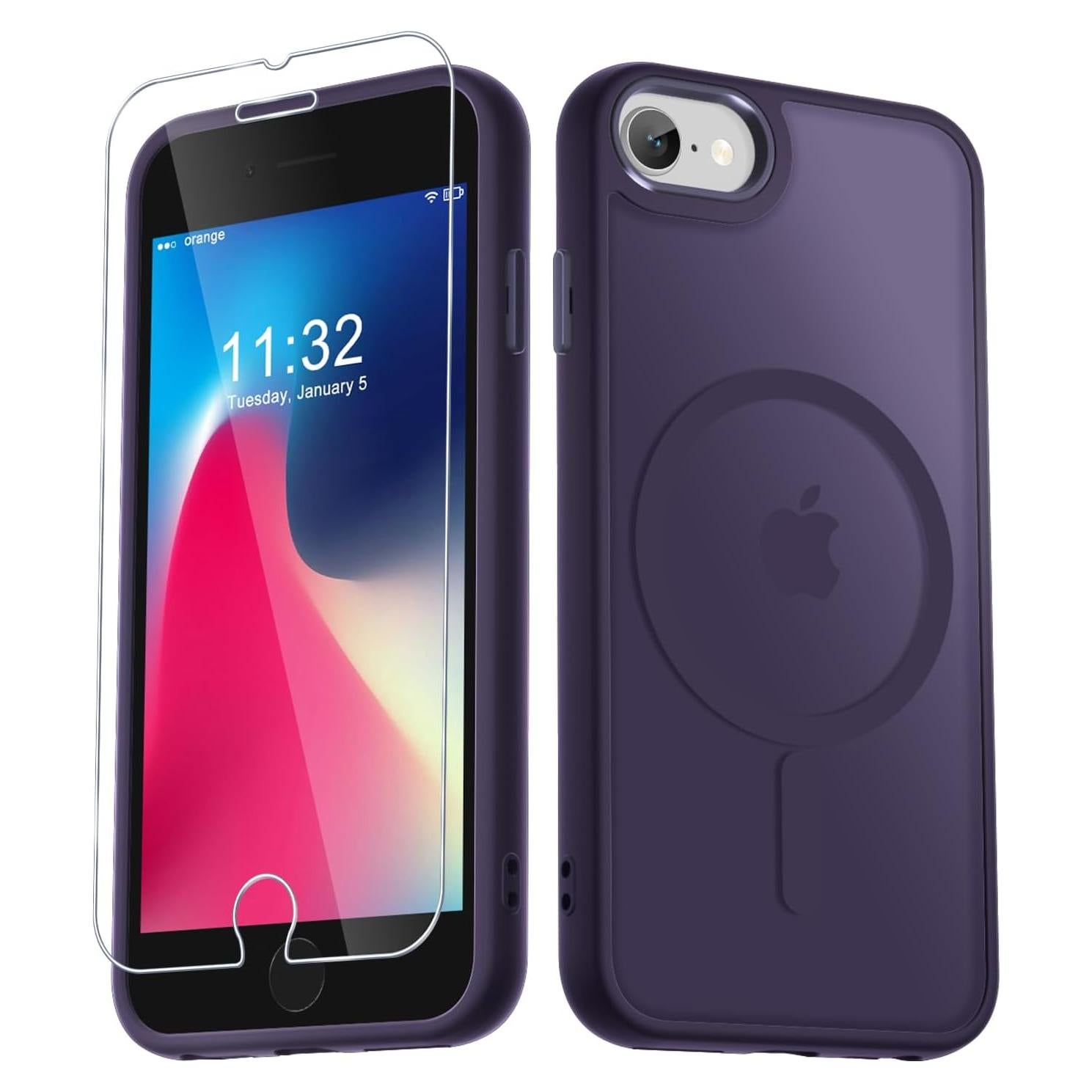 Funda Magnética YENAPOON para iPhone SE 2022/2020/8/7 Morado