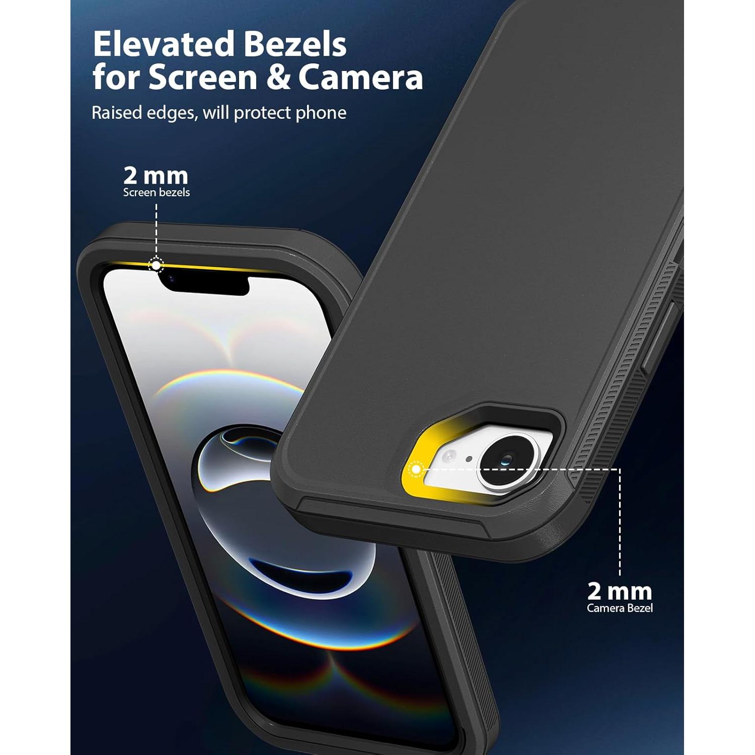 Funda Jelanry para iPhone 16E 2025, Doble Capa Resistente 6.1"