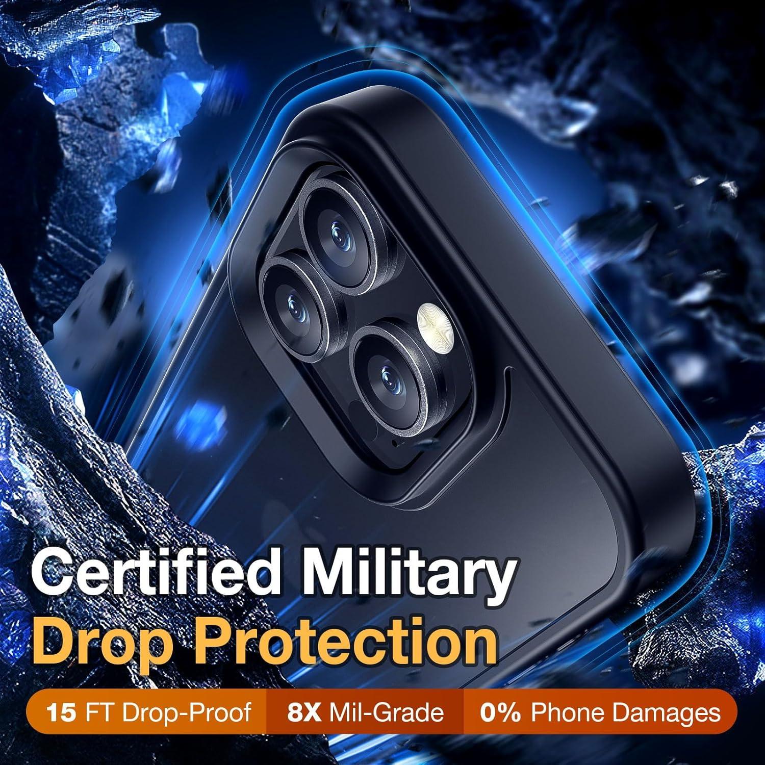 Funda a Prueba de Golpes Yriklso para iPhone 16 Pro Negra