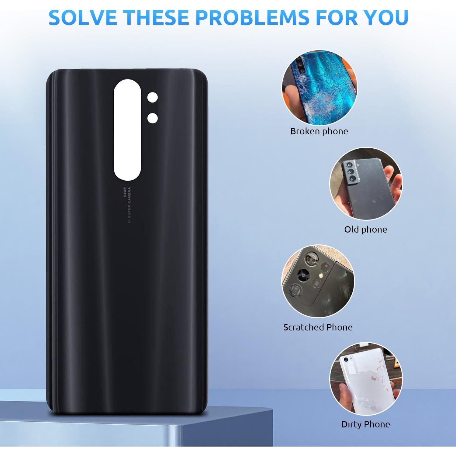 Reemplazo Cristal Trasero Xiaomi Redmi Note 8 Pro Gris