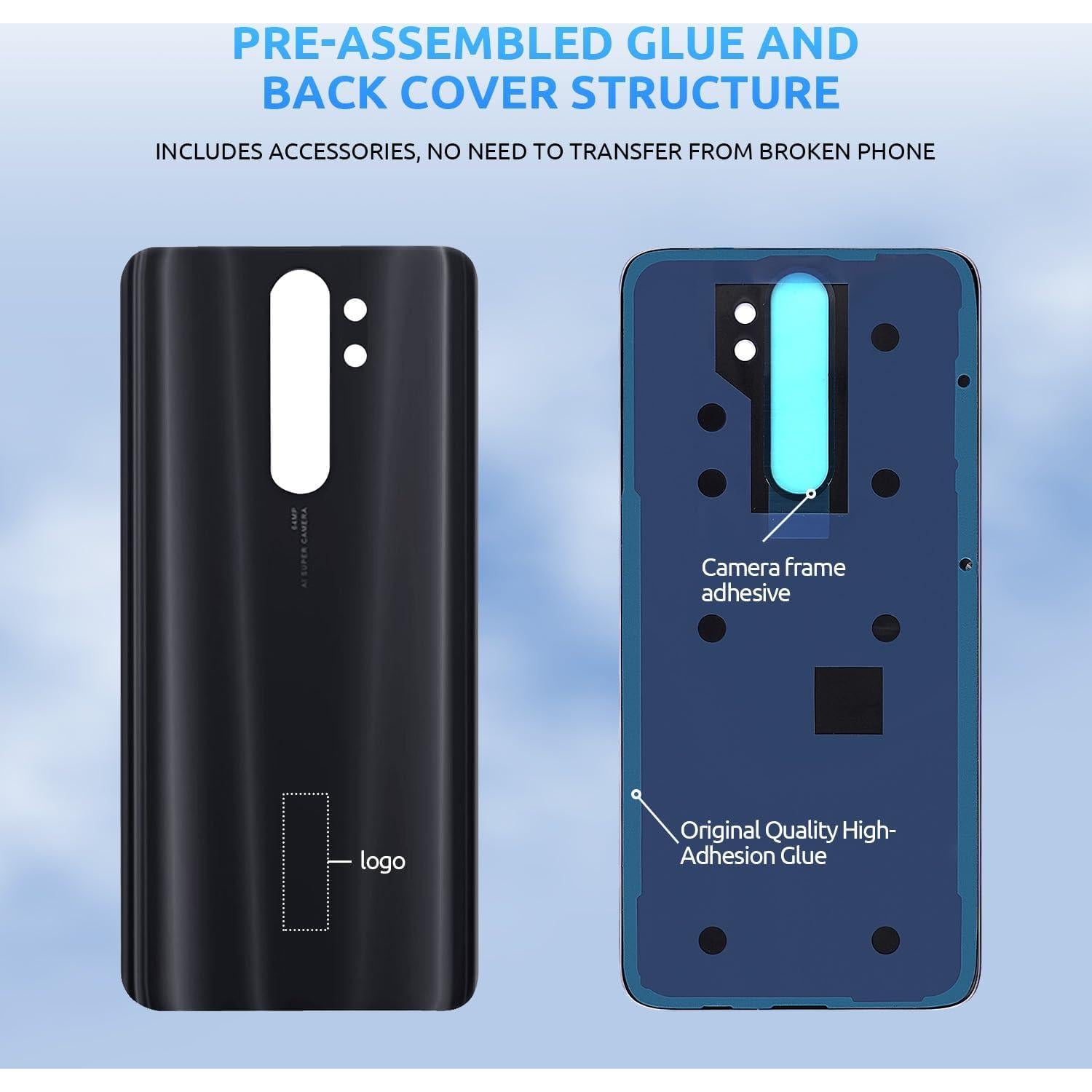 Reemplazo Cristal Trasero Xiaomi Redmi Note 8 Pro Gris