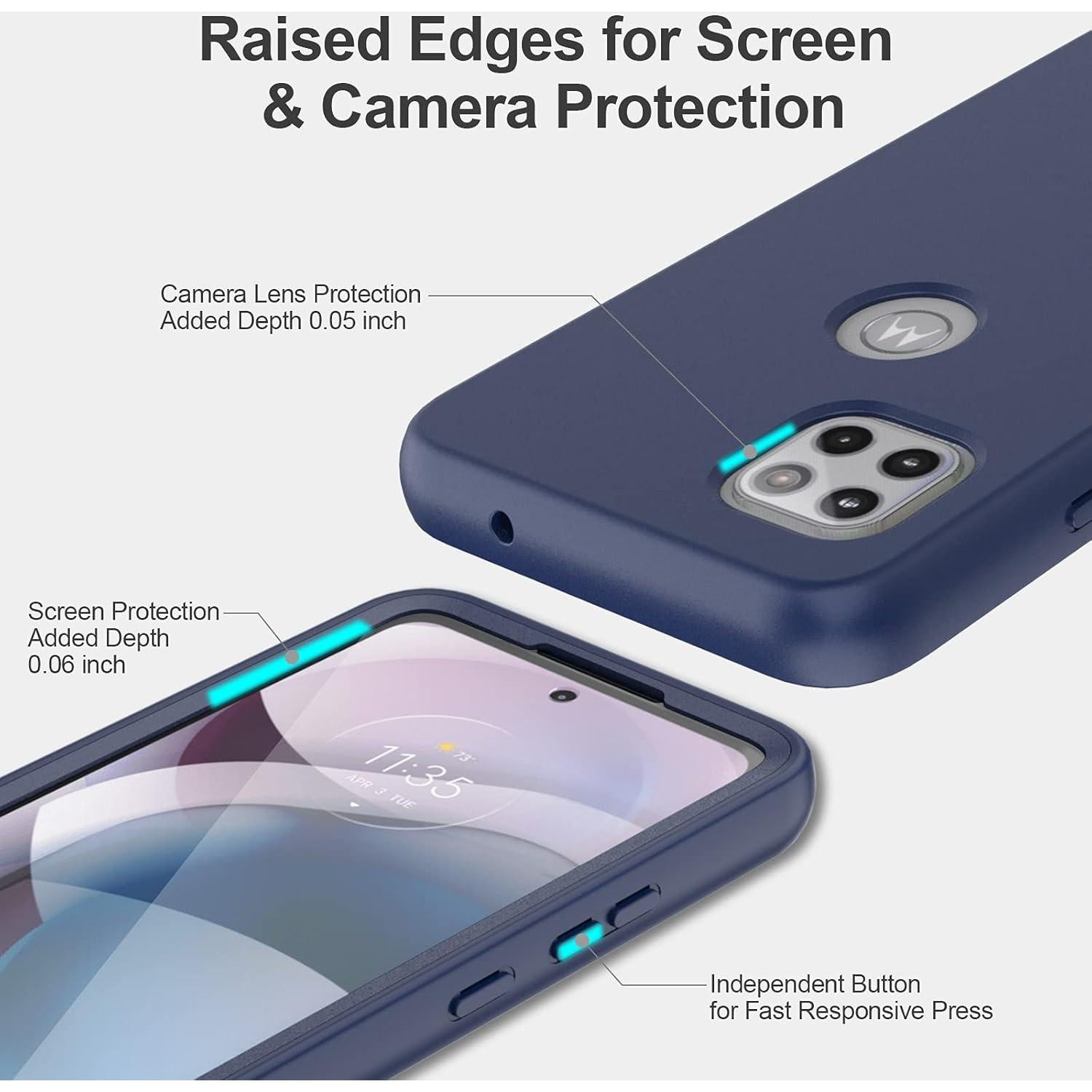 Funda Protectora para Motorola One 5G Ace con Protector de Pantalla