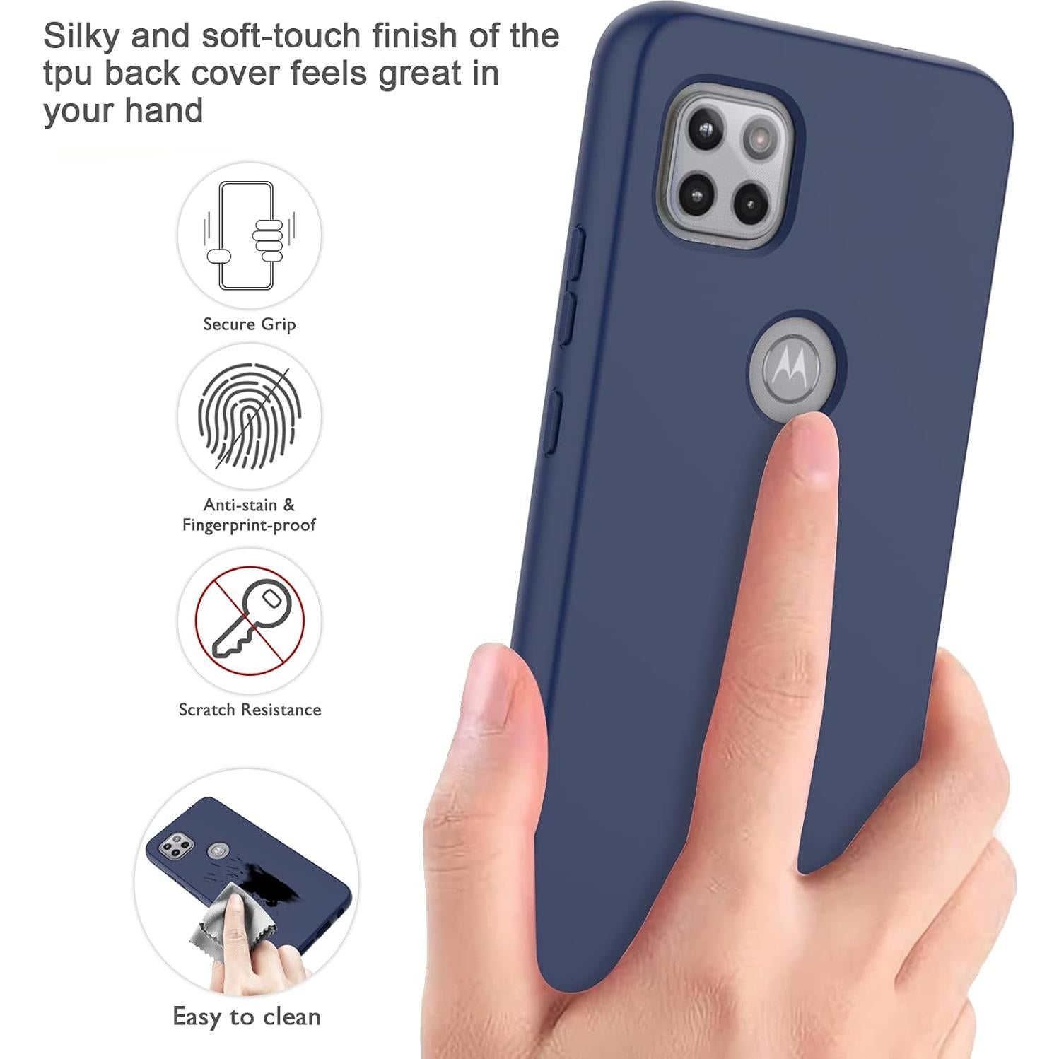 Funda Protectora para Motorola One 5G Ace con Protector de Pantalla