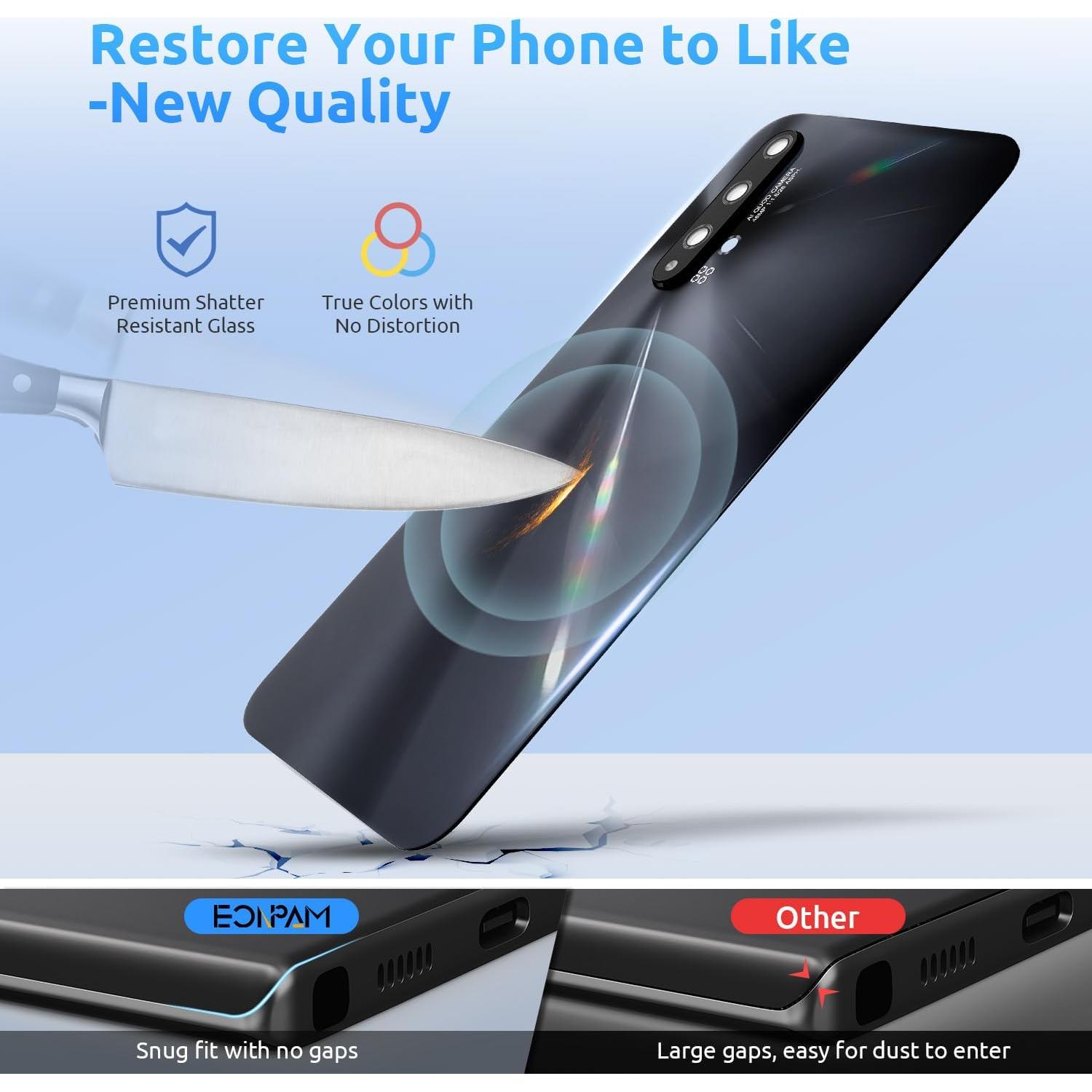 Cristal Trasero Huawei Nova 5T Eonpam Púrpura + Kit Herramientas