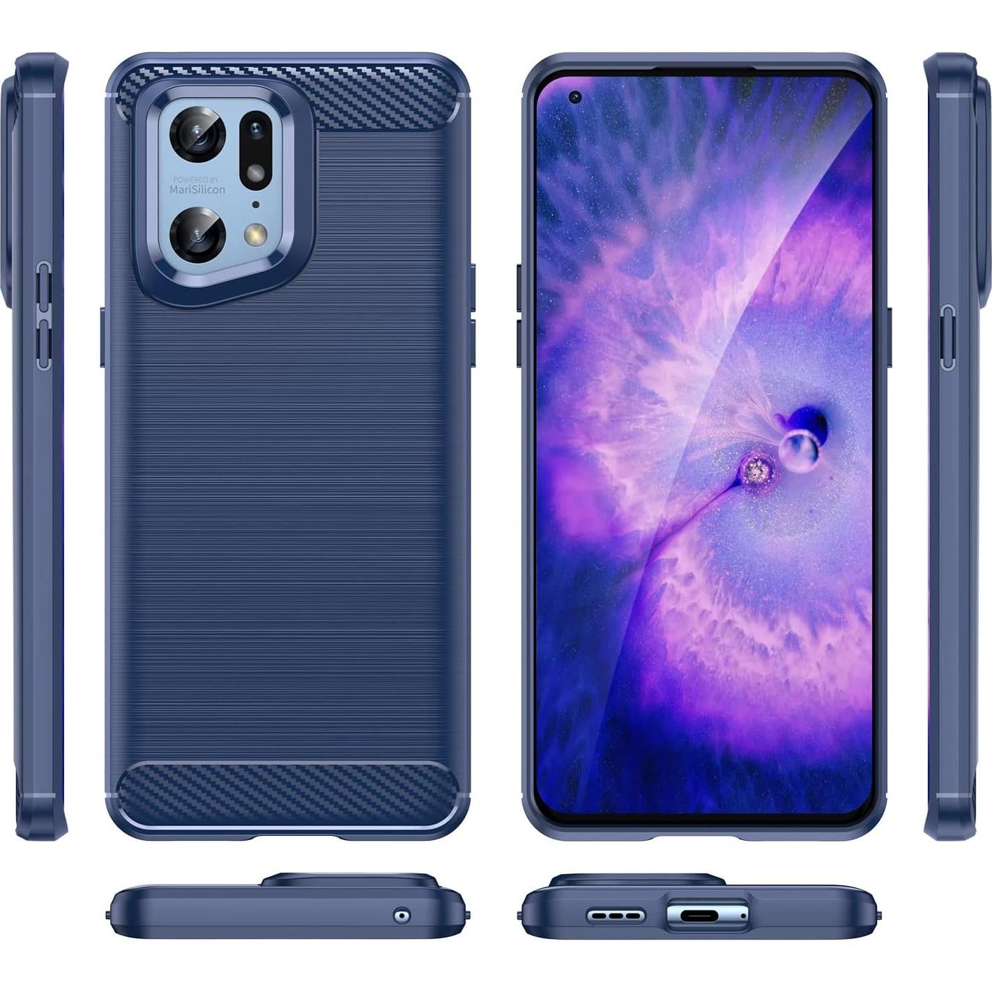 Funda de Silicona para Oppo Find X5 Pro 5G Azul PFEM10