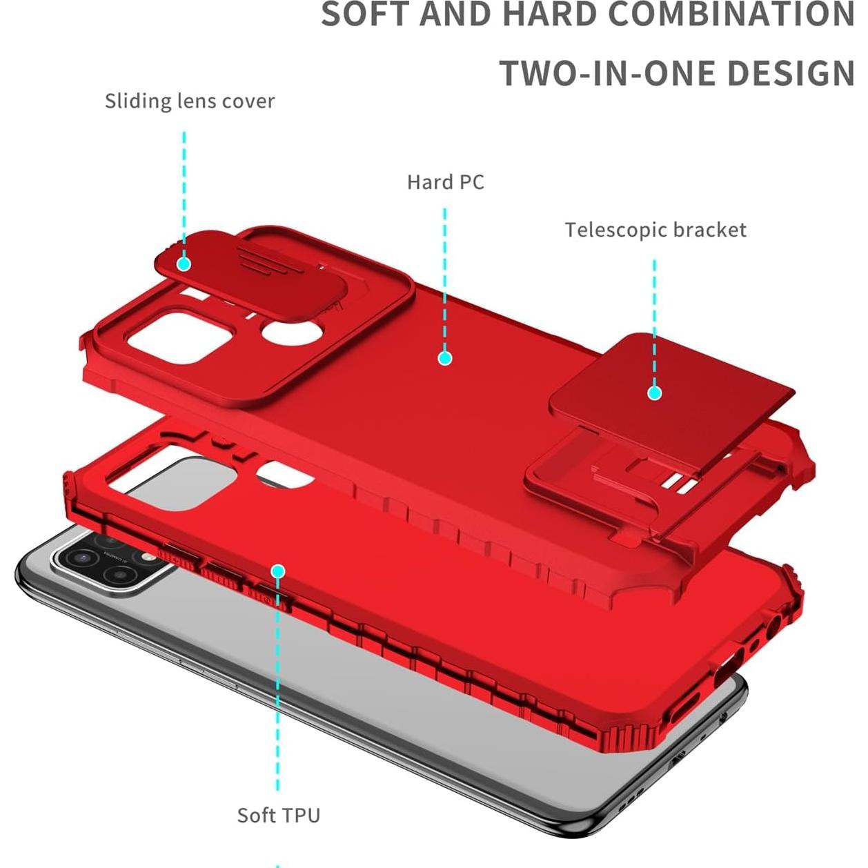 Funda Protectora Oppo A15/A15S Tothedu con Soporte y Vidrio Templado