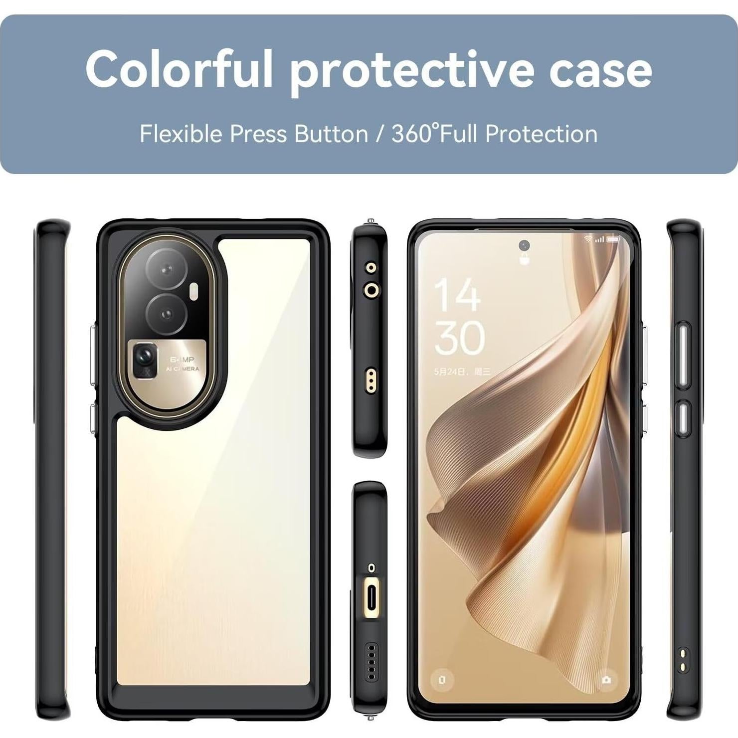 Funda Oppo Reno10 Pro+ Wanyuexes Transparente Anti Amarillento