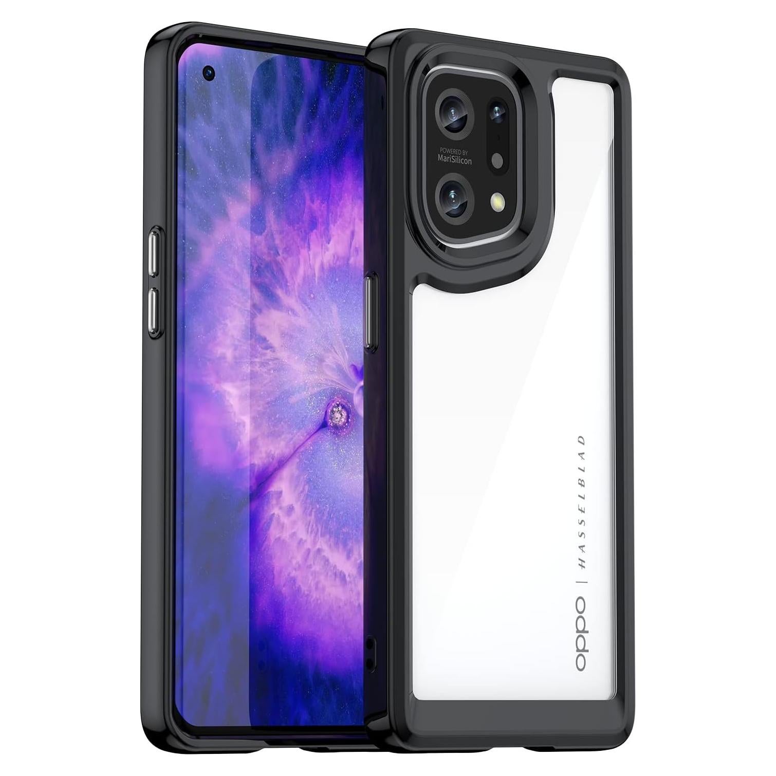 Funda Protectora Oppo Find X5 Pro 5G PFEM10 Negra Anti Amarillamiento