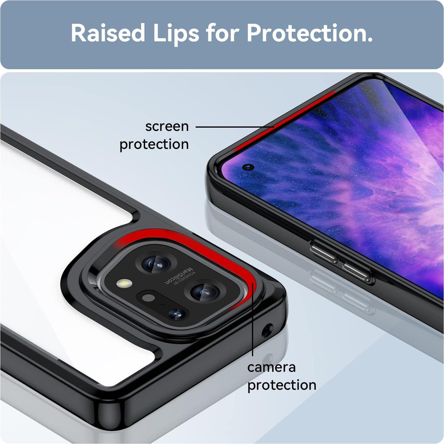 Funda Protectora Oppo Find X5 Pro 5G PFEM10 Negra Anti Amarillamiento