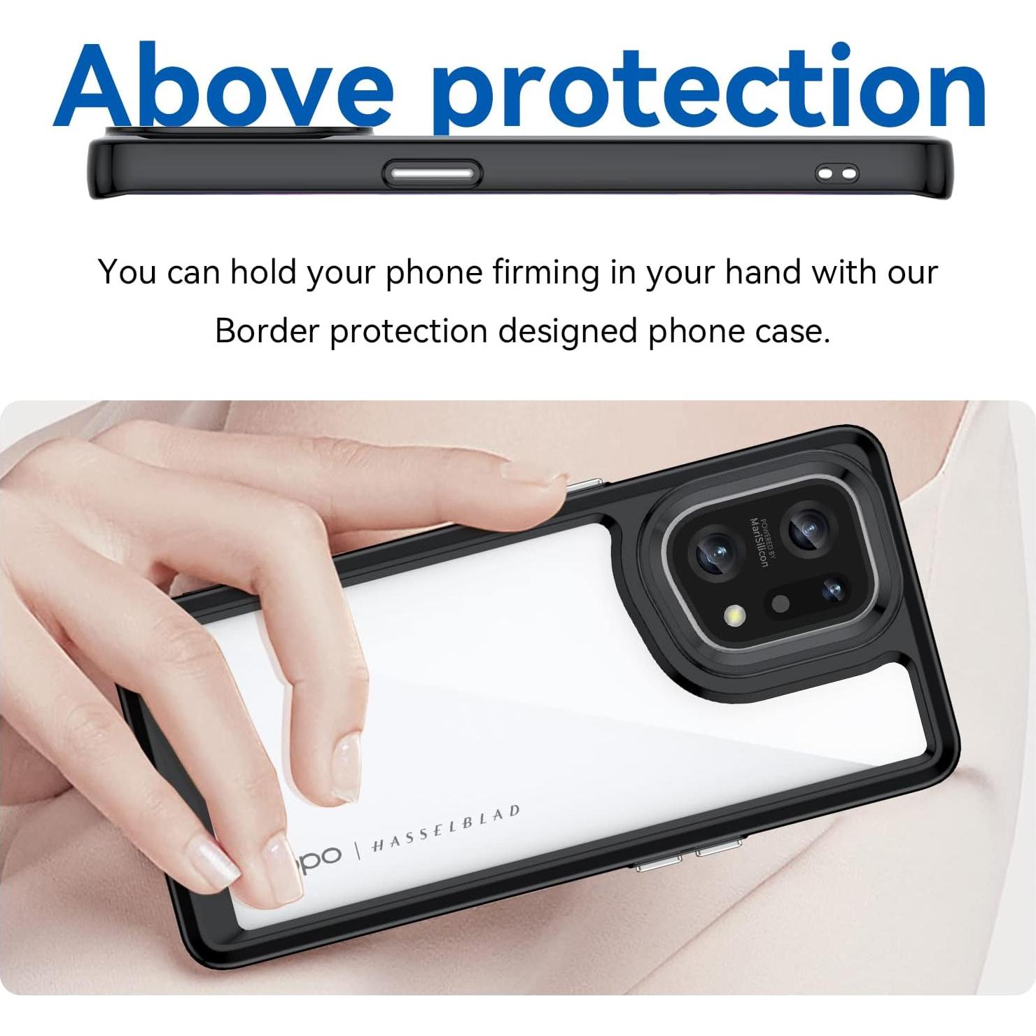 Funda Protectora Oppo Find X5 Pro 5G PFEM10 Negra Anti Amarillamiento