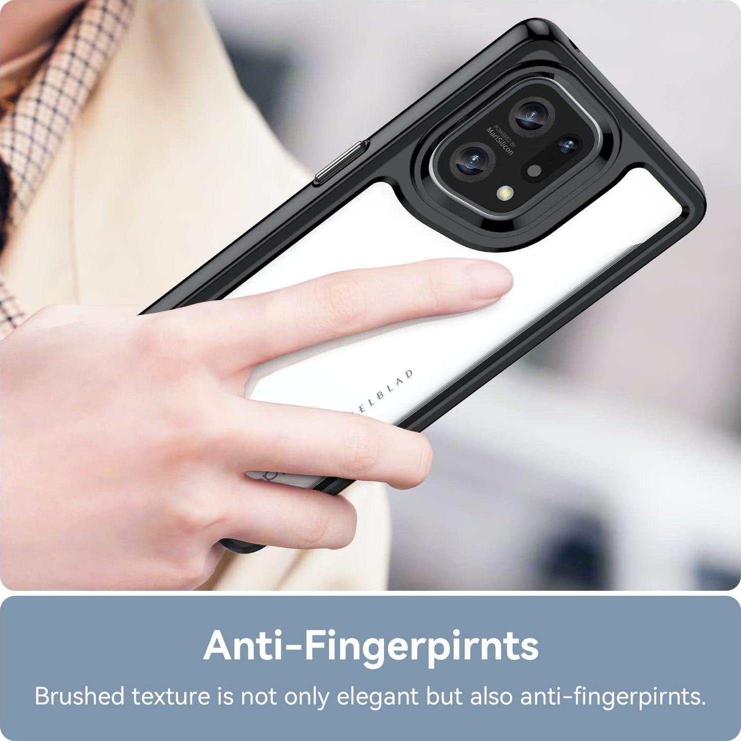 Funda Protectora Oppo Find X5 Pro 5G PFEM10 Negra Anti Amarillamiento