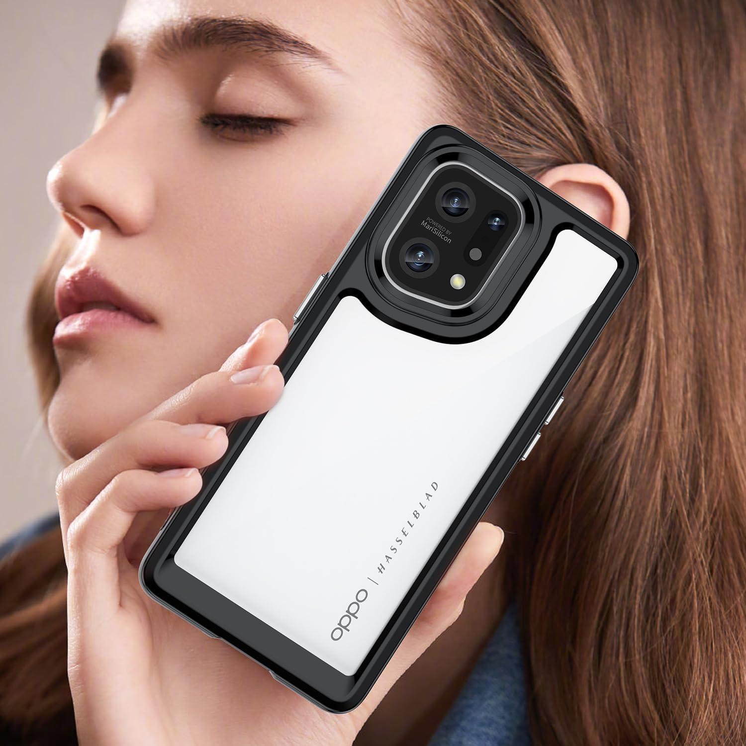 Funda Protectora Oppo Find X5 Pro 5G PFEM10 Negra Anti Amarillamiento