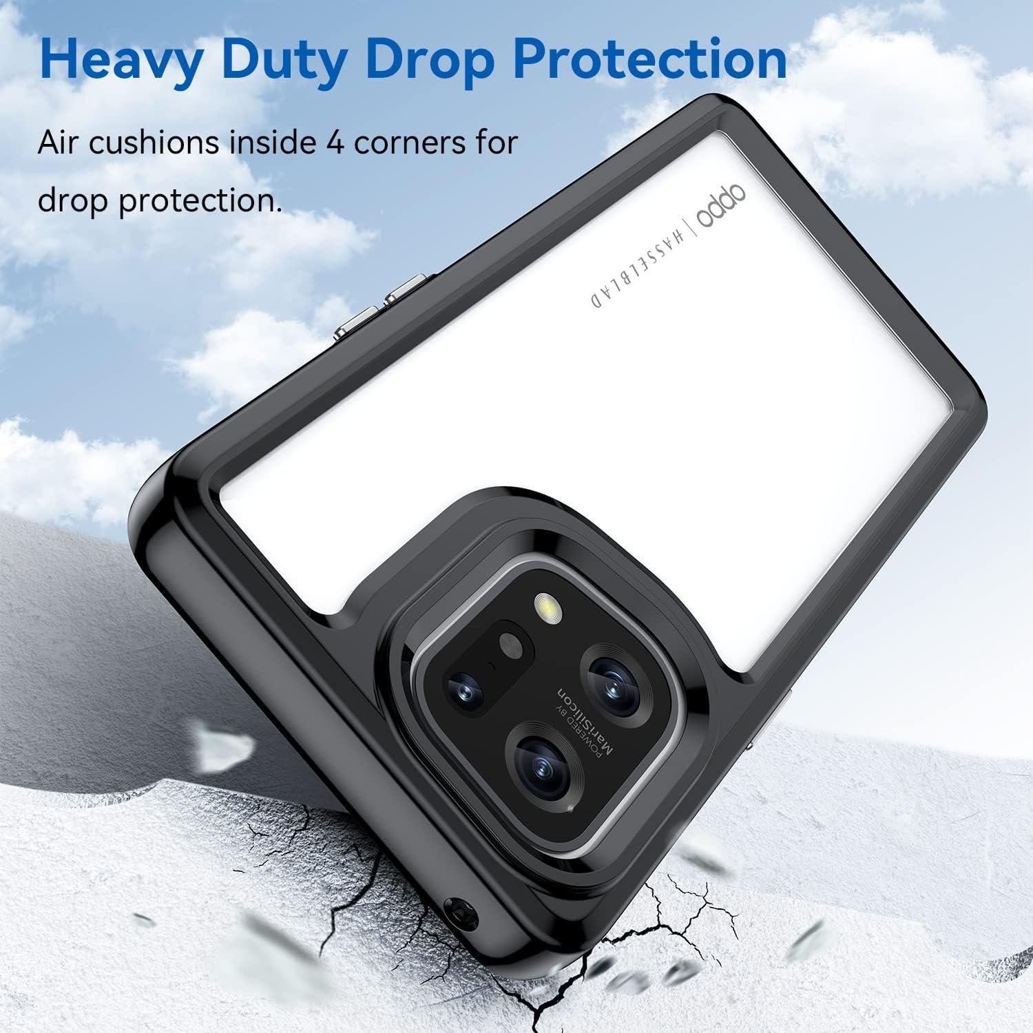 Funda Protectora Oppo Find X5 Pro 5G PFEM10 Negra Anti Amarillamiento