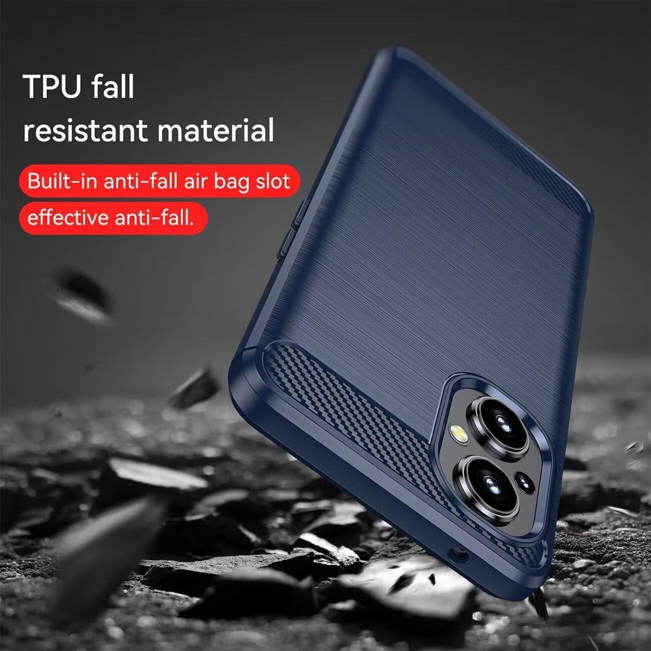 Funda delgada TPU OnePlus Nord N20 5G Azul - Fibra de Carbono