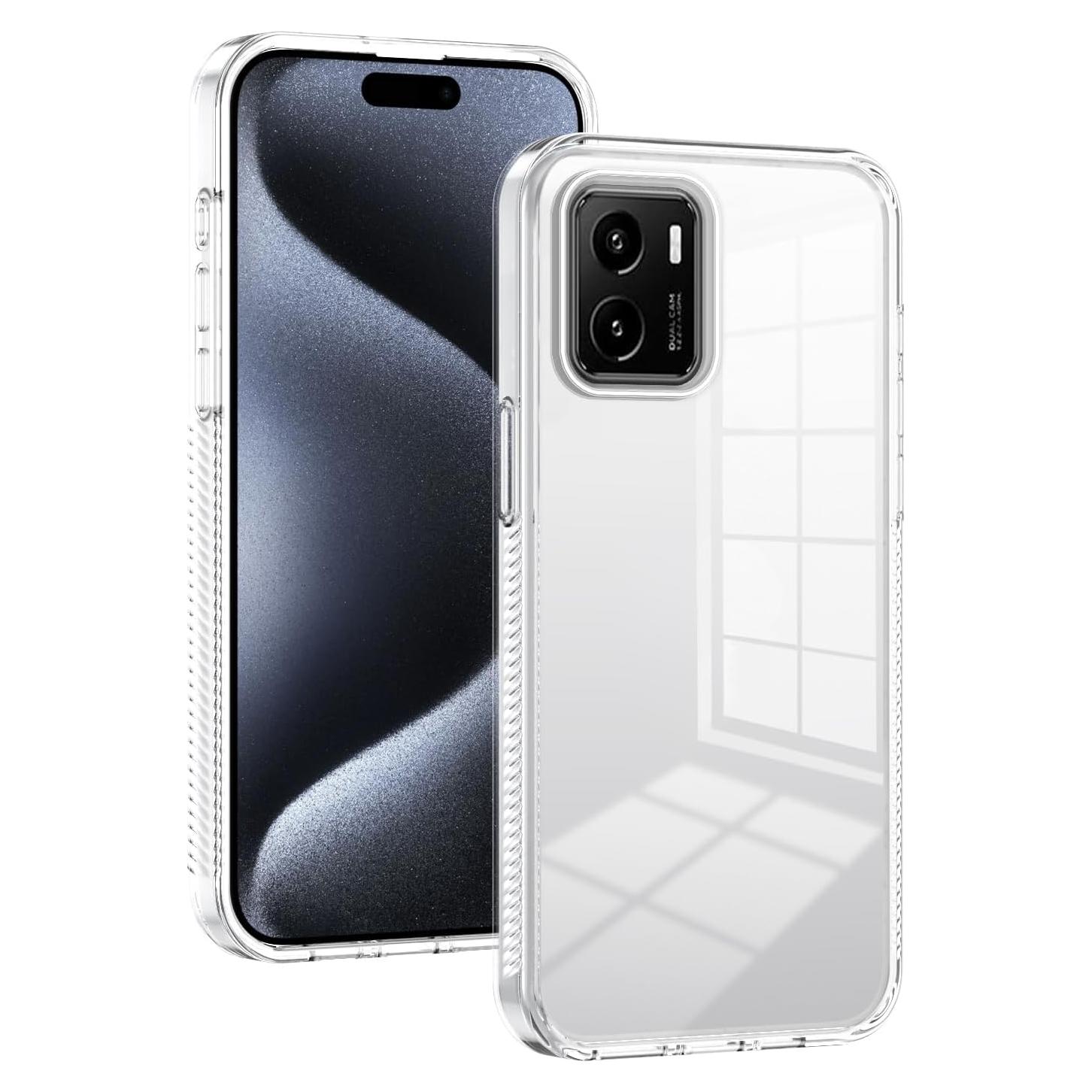 Funda Protectora Dura Acrílica Blanca Kukoufey para Vivo Y15s 2021
