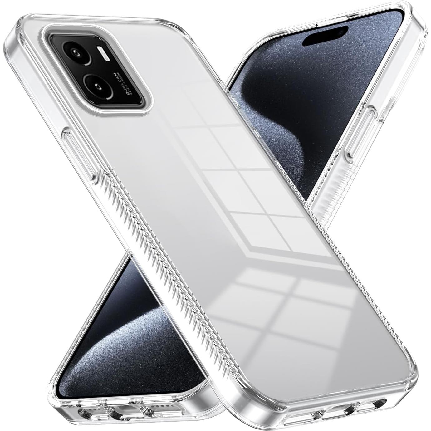 Funda Protectora Dura Acrílica Blanca Kukoufey para Vivo Y15s 2021